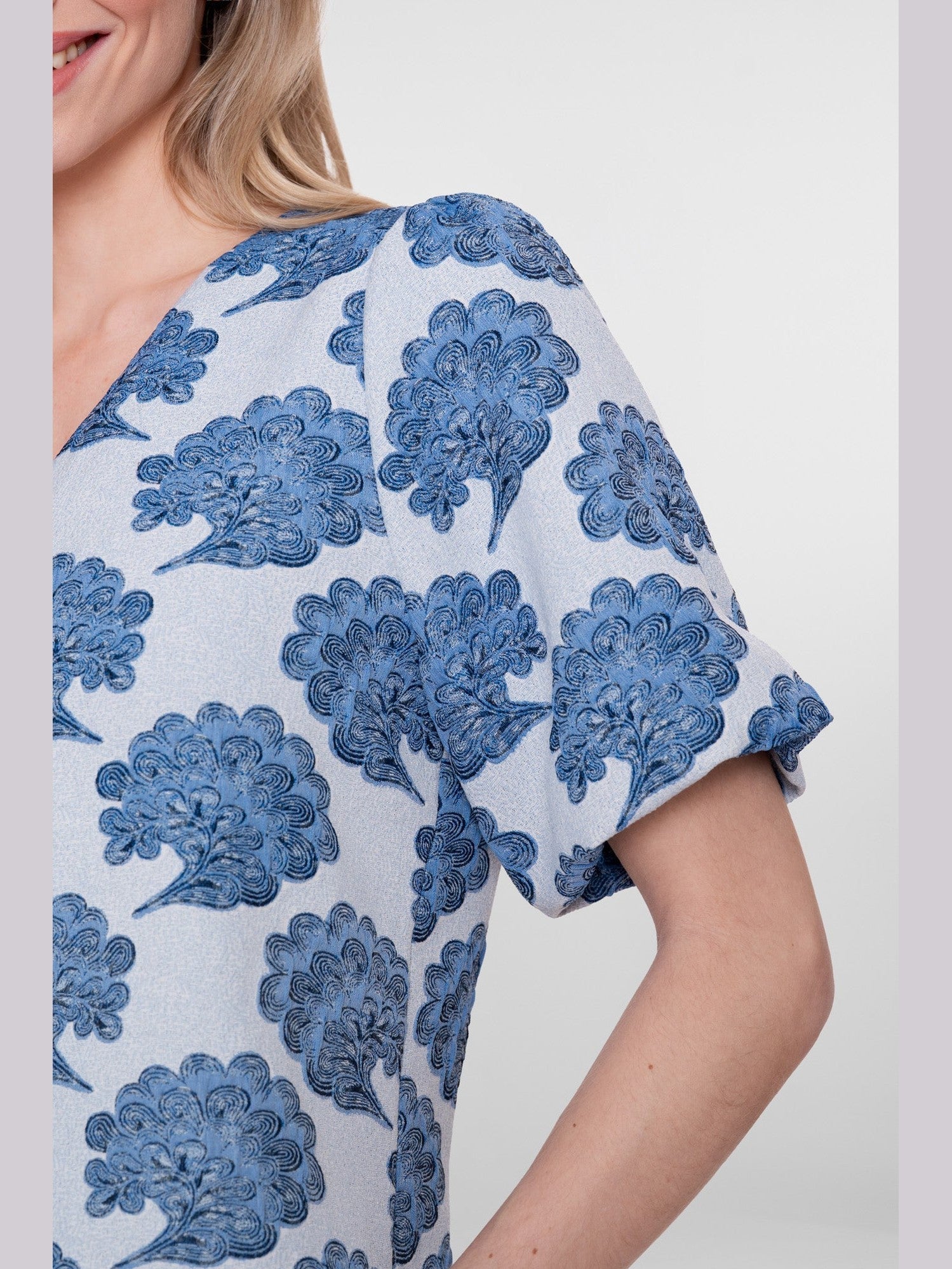 Jasje Print Blauw/Wit Striksluiting - Castelijn mode
