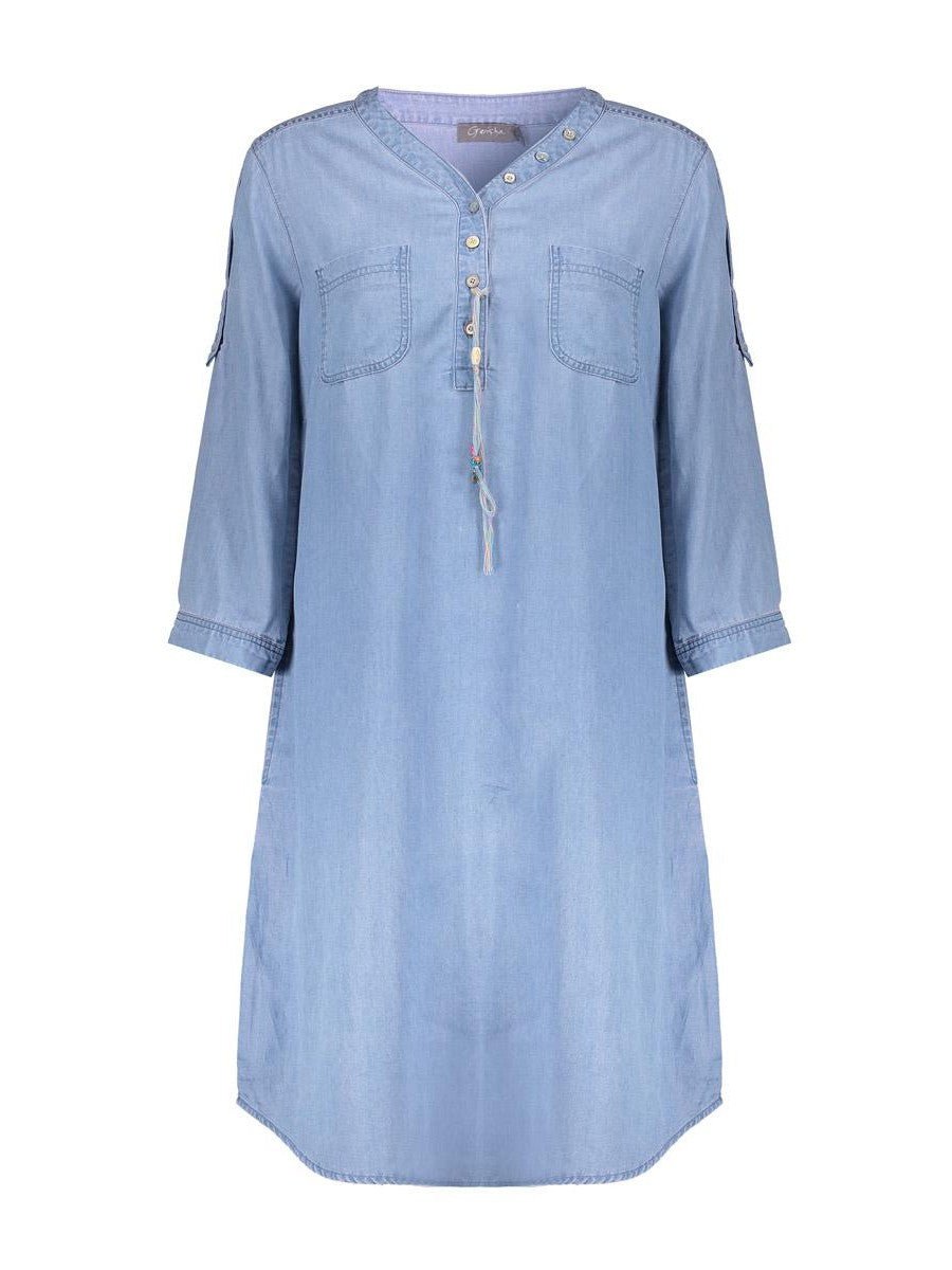 JET 830 Jurk bleached denim - Castelijn mode