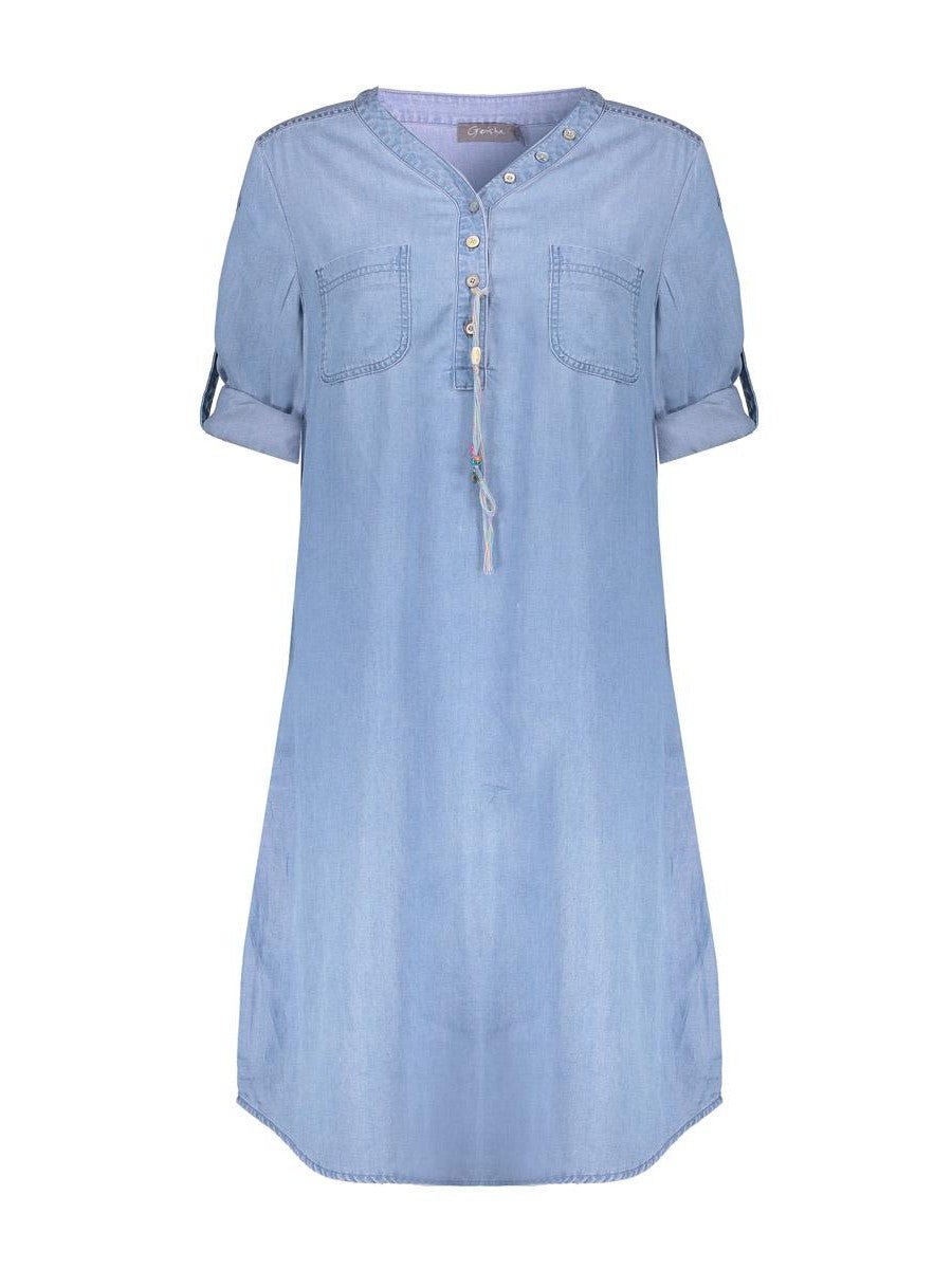 JET 830 Jurk bleached denim - Castelijn mode