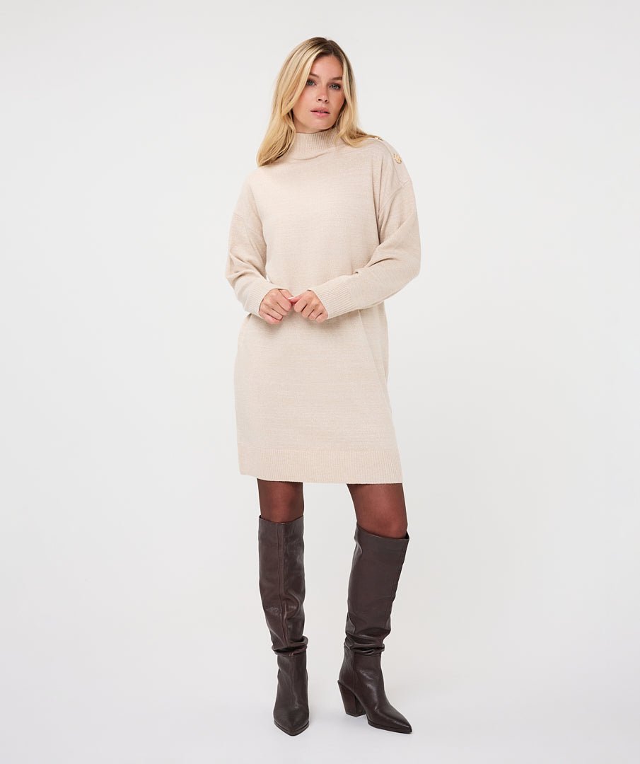 Jurk Melange Lurex Beige - Castelijn mode