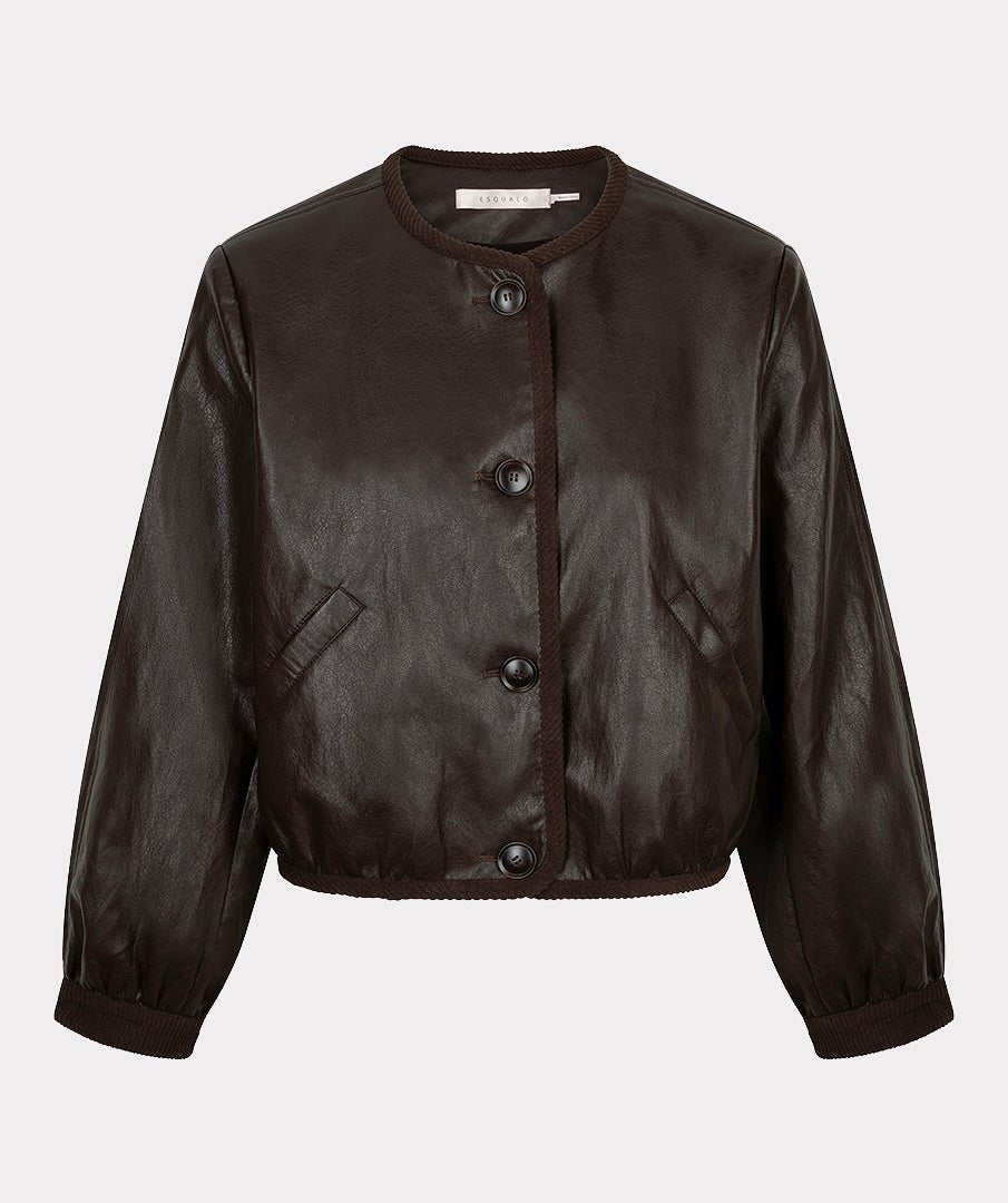 Korte Jas Leatherlook Bruin - Castelijn mode
