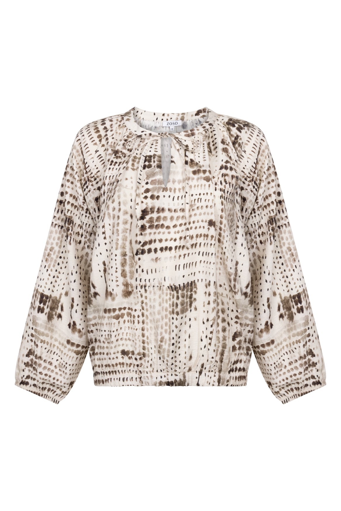 Naomi Blouse Print Ecru Bruin - Castelijn mode