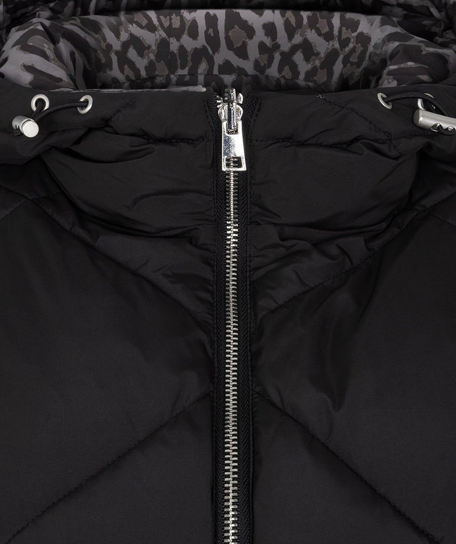 Omkeerbare Bodywarmer Luipaard Zwart - Castelijn mode