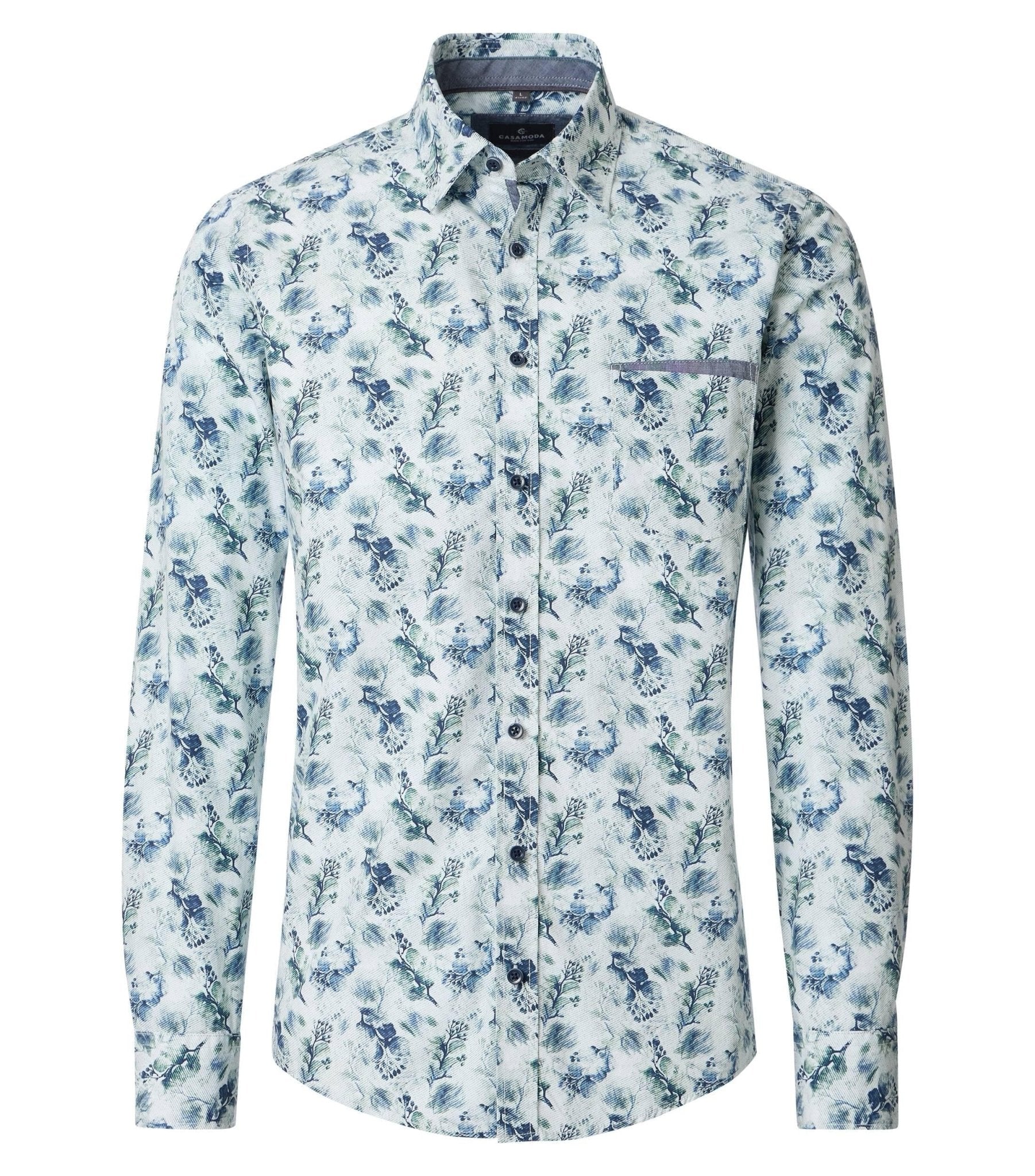 Overhemd Bloemenprint Blauw - Castelijn mode