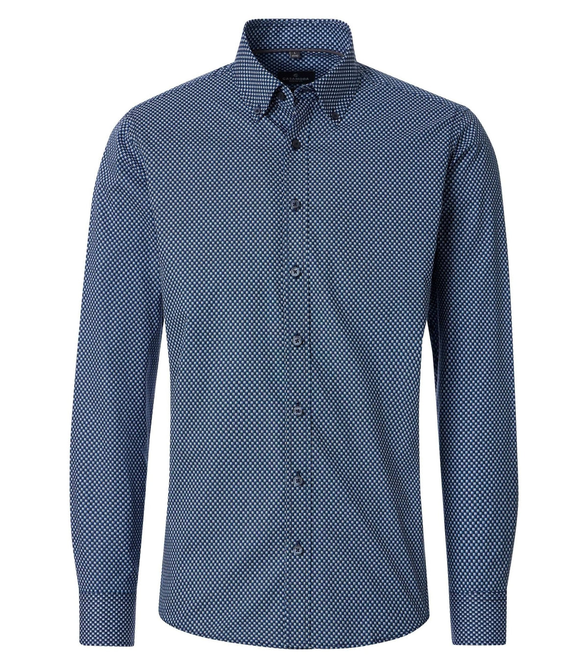 Overhemd Button Down Minidessin Donkerblauw - Castelijn mode