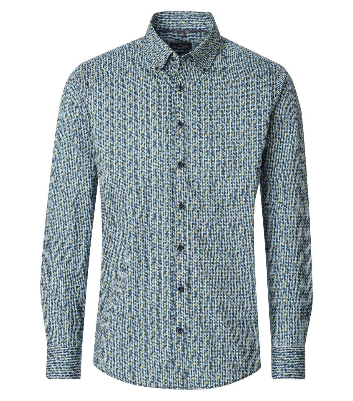 Overhemd Button Down Mozaïekprint Groen - Castelijn mode