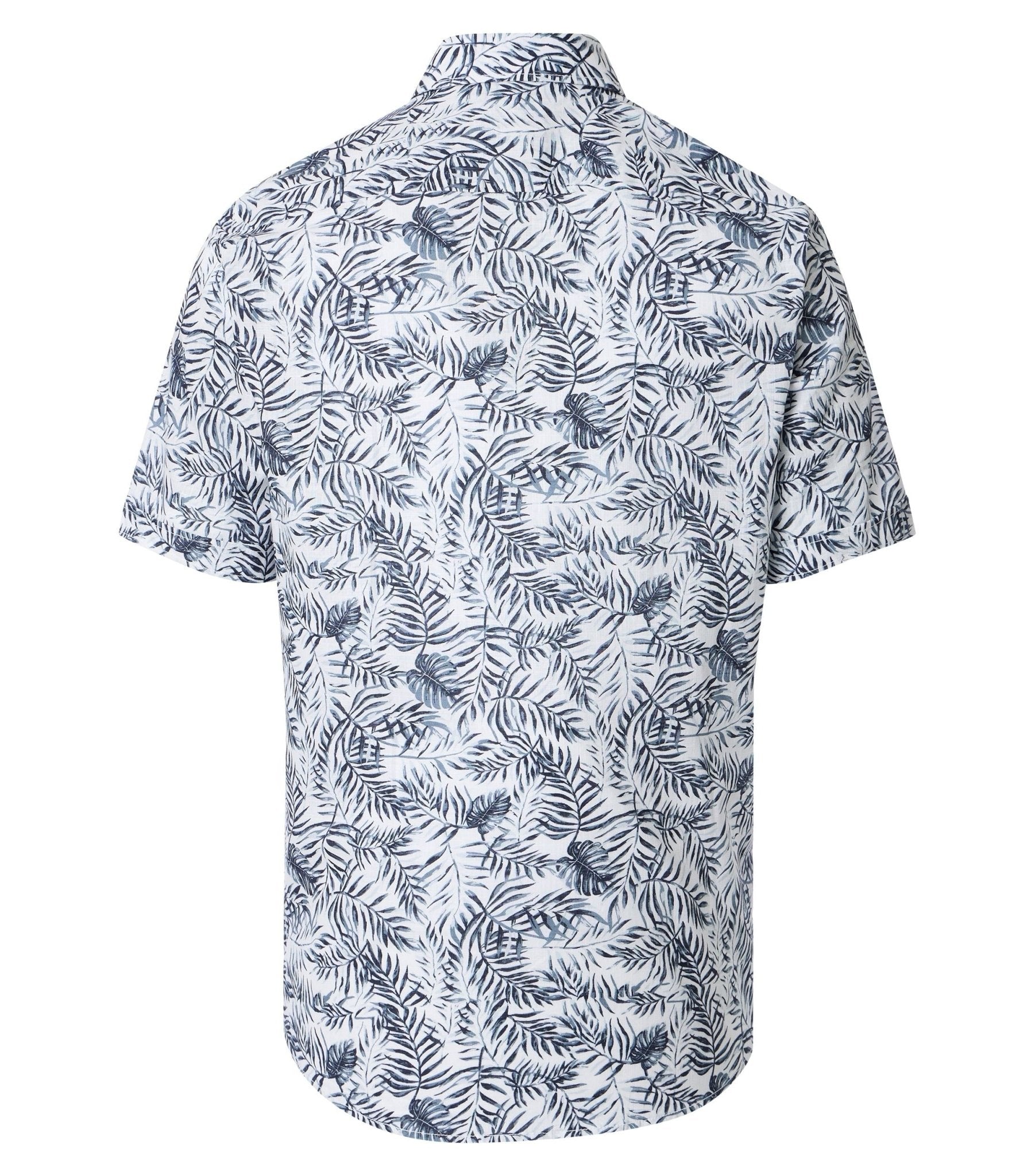 Overhemd Korte Mouw Blauw Print - Castelijn mode