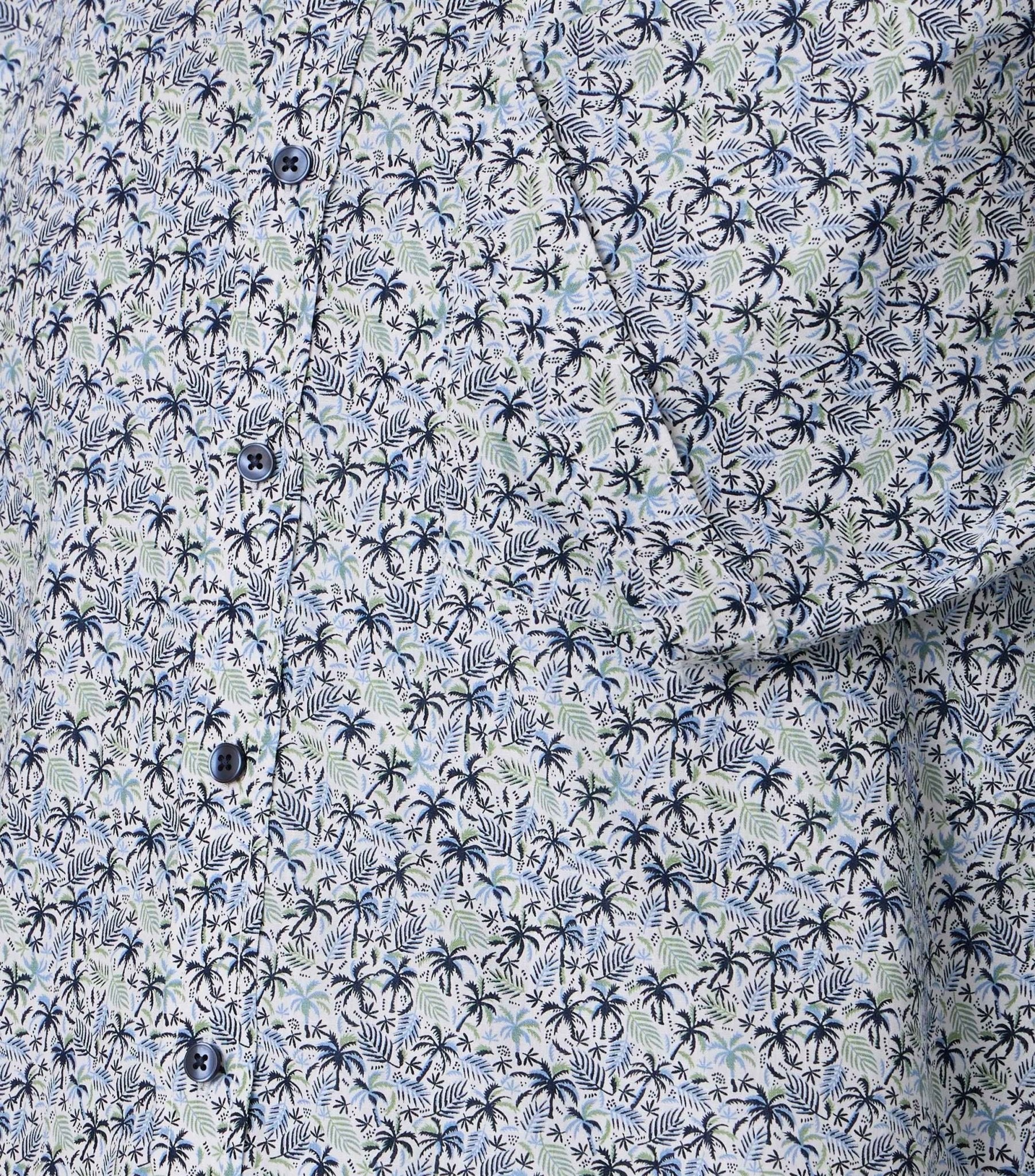 Overhemd Korte Mouw Blauw Print - Castelijn mode