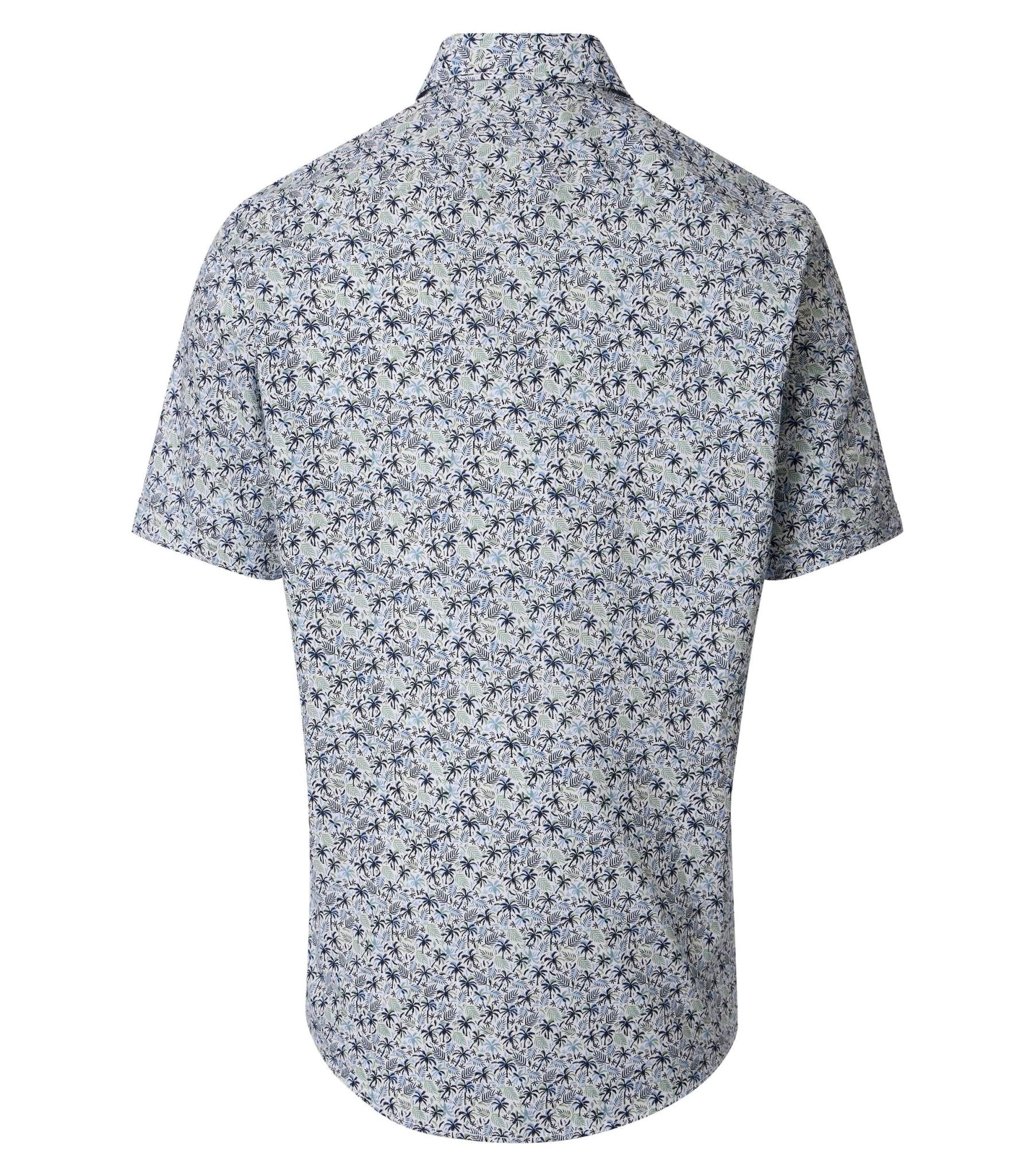 Overhemd Korte Mouw Blauw Print - Castelijn mode