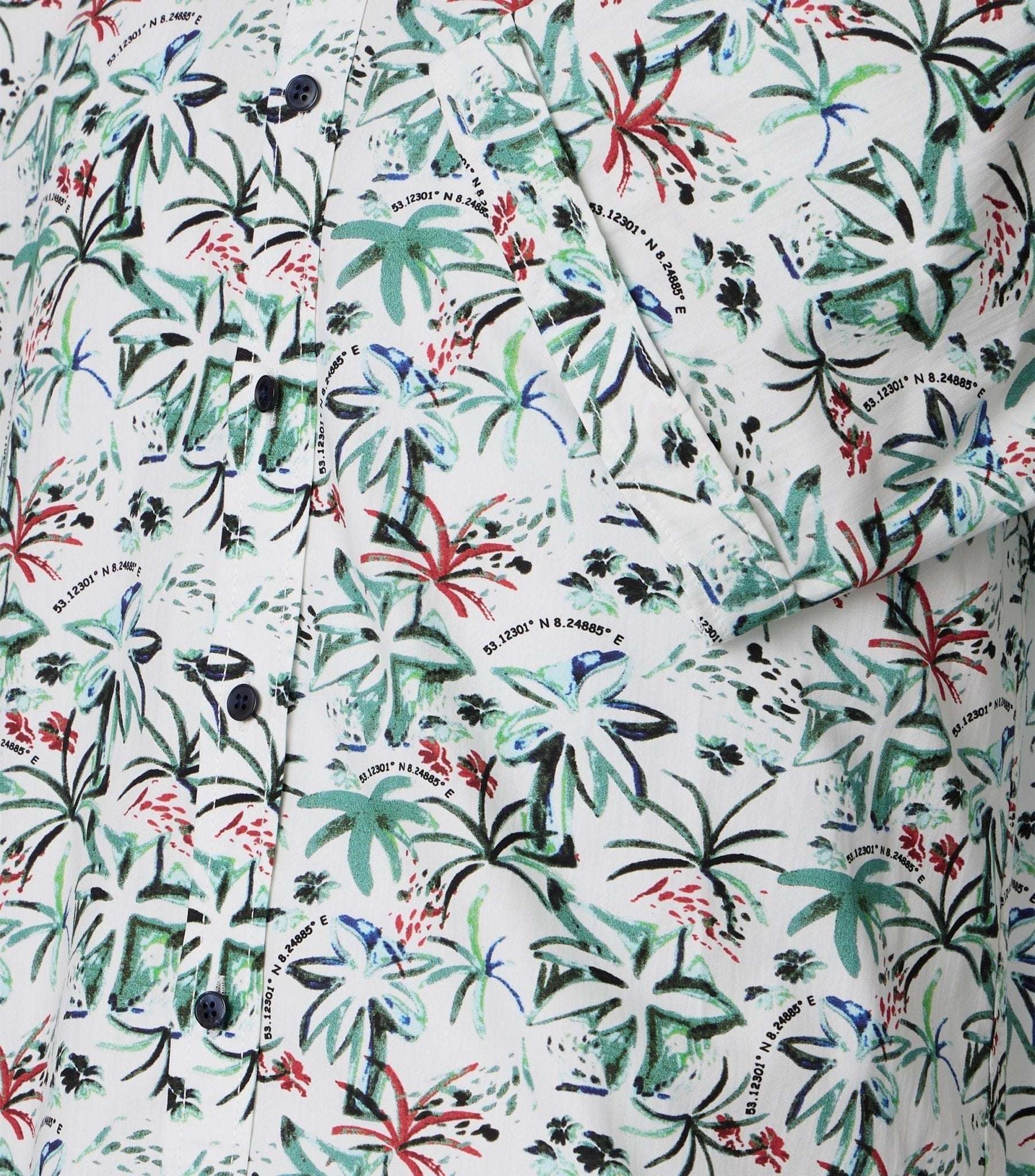 Overhemd Korte Mouw Groen Print - Castelijn mode