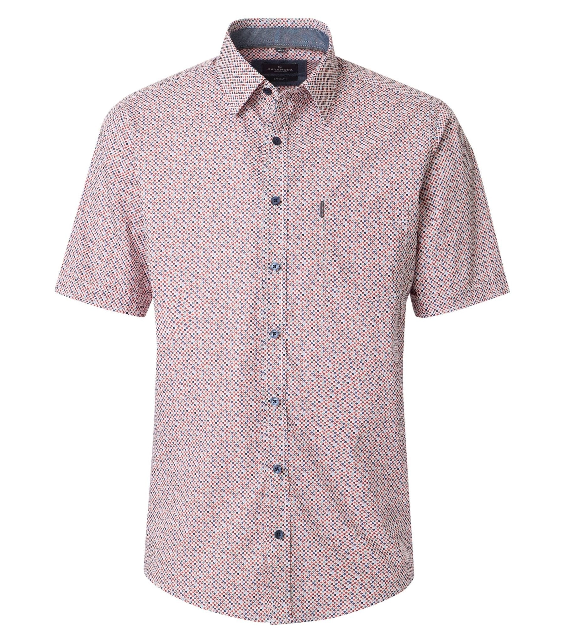 Overhemd Korte Mouw Rood Print - Castelijn mode