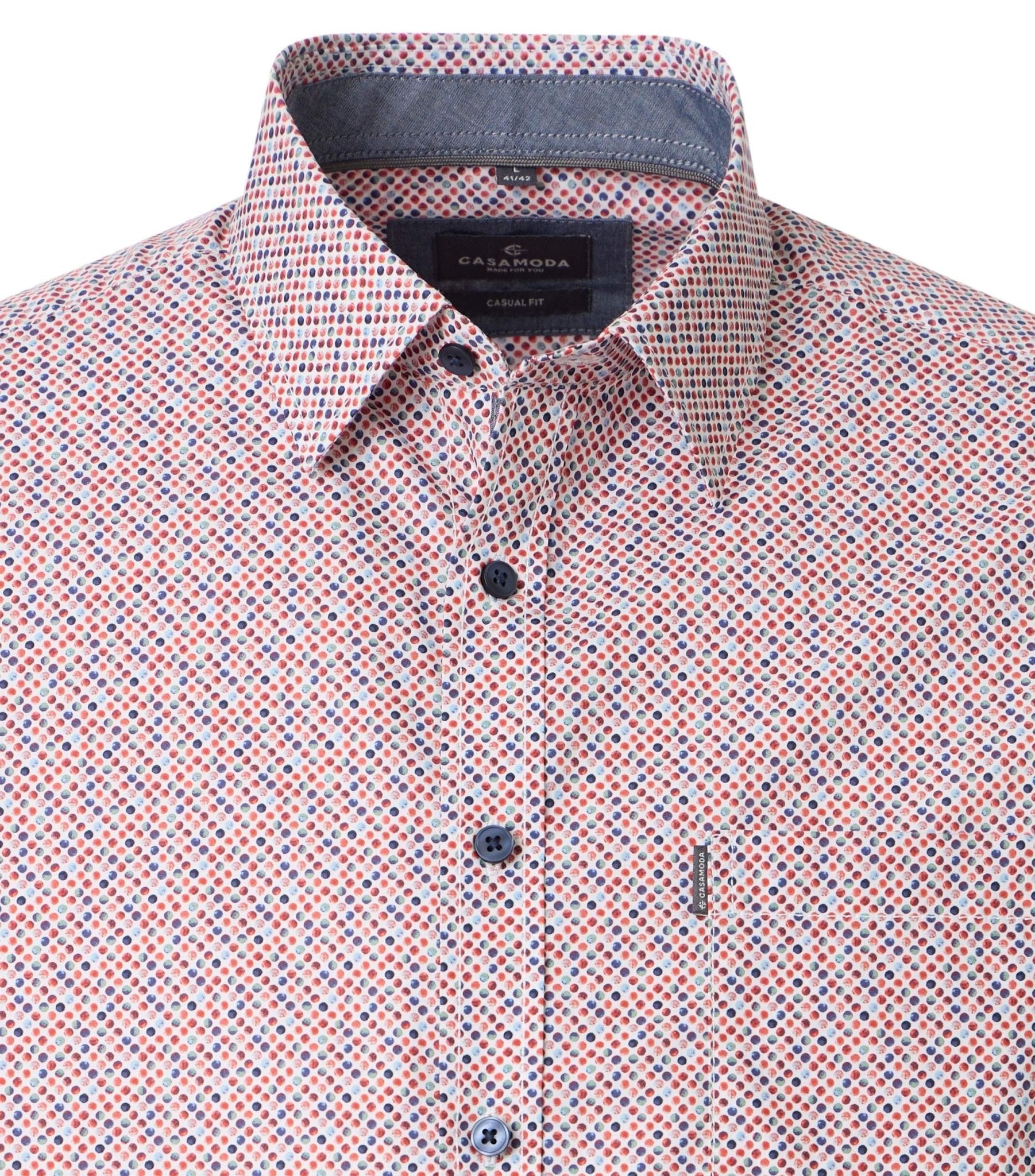 Overhemd Korte Mouw Rood Print - Castelijn mode