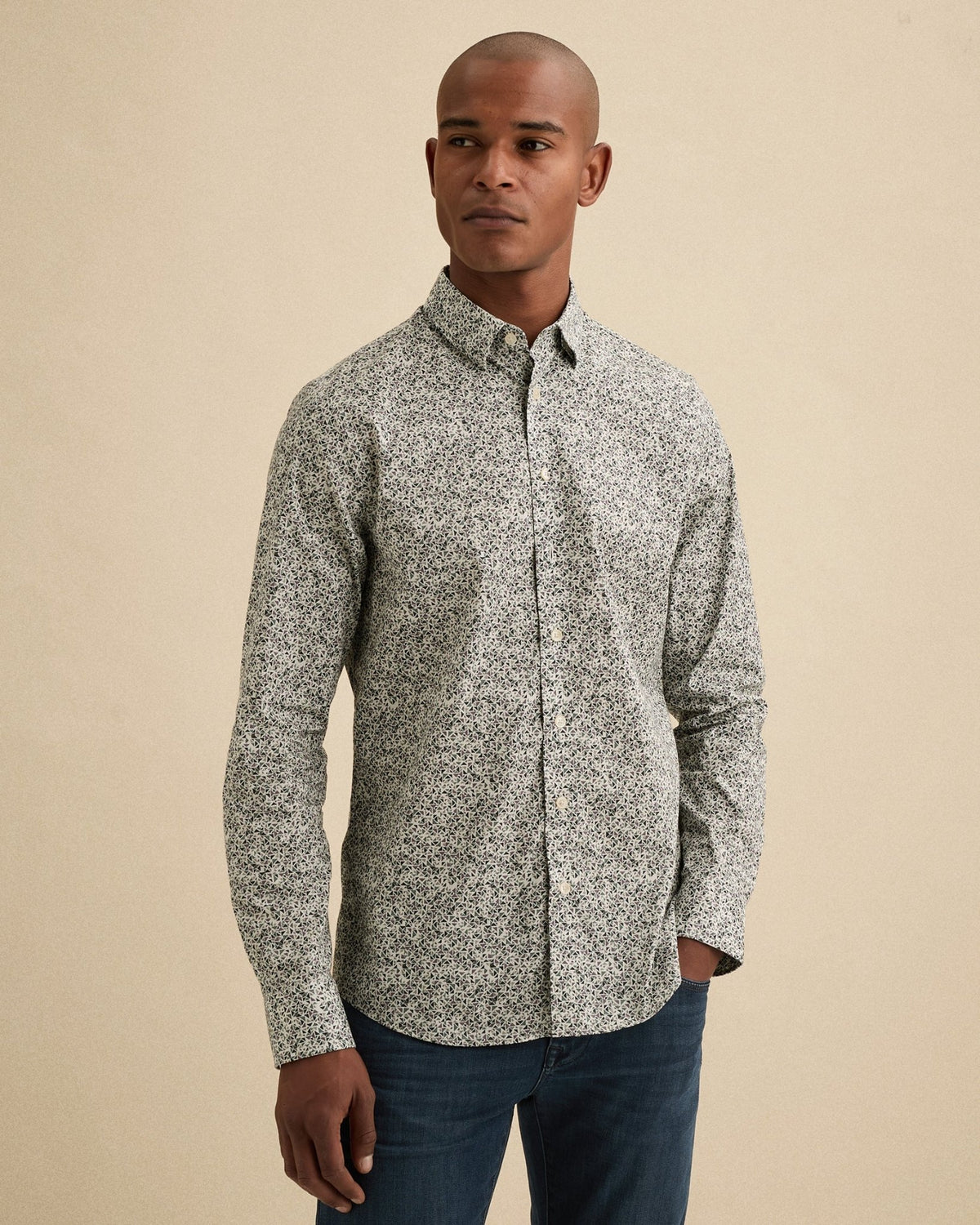 Overhemd Print Stretch Wit - Castelijn mode