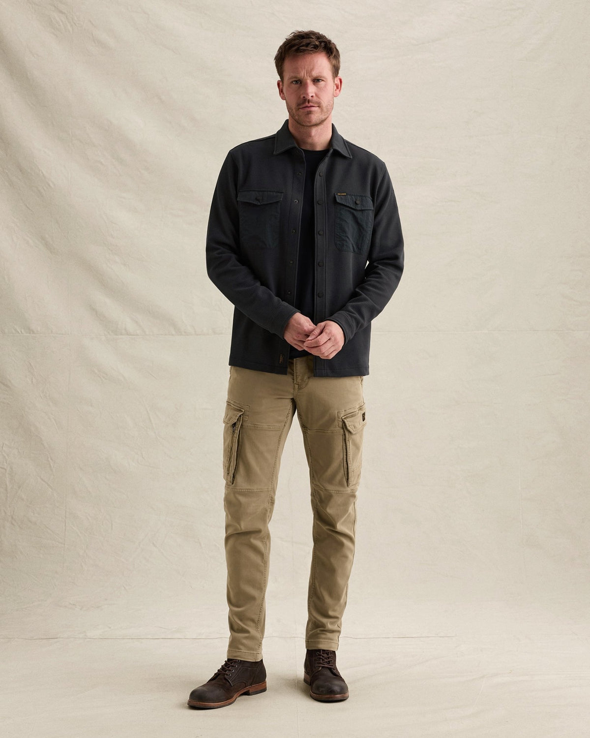 Overshirt Wafelstructuur Donkerblauw - Castelijn mode