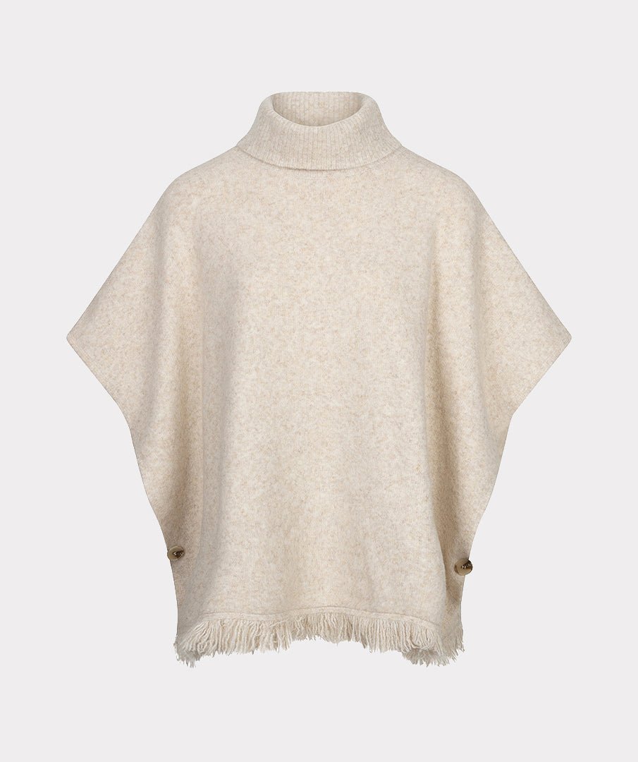Poncho Col Franjes Beige - Castelijn mode