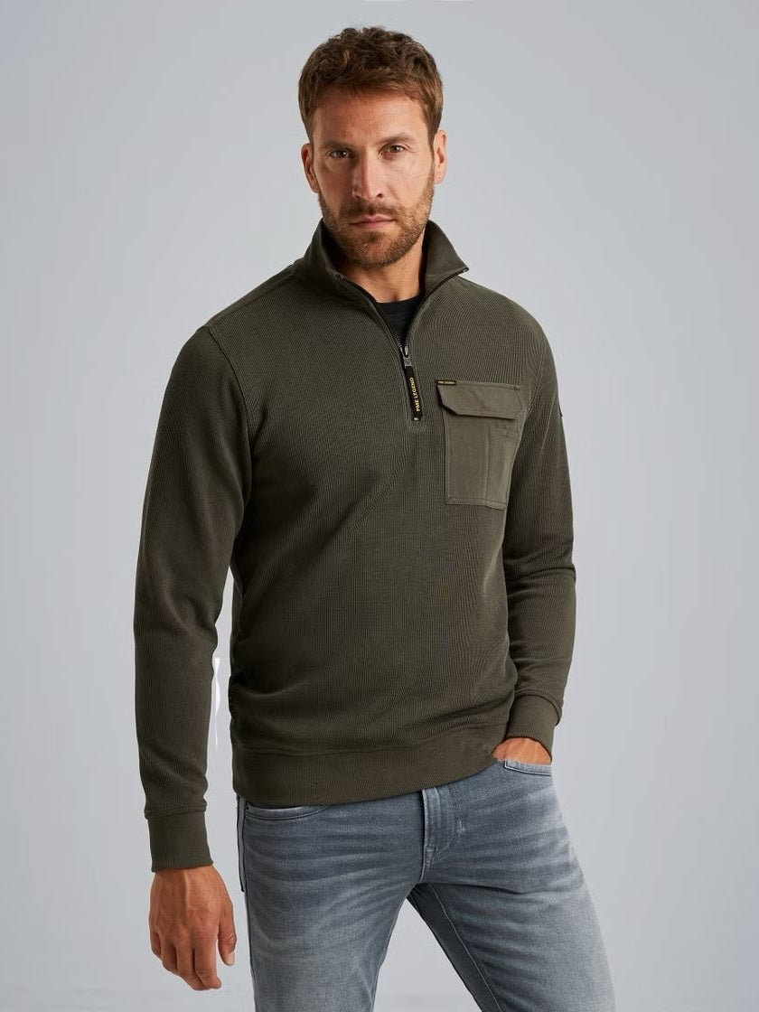 PSW2509457 - 8039 Trui met halve rits - Castelijn mode