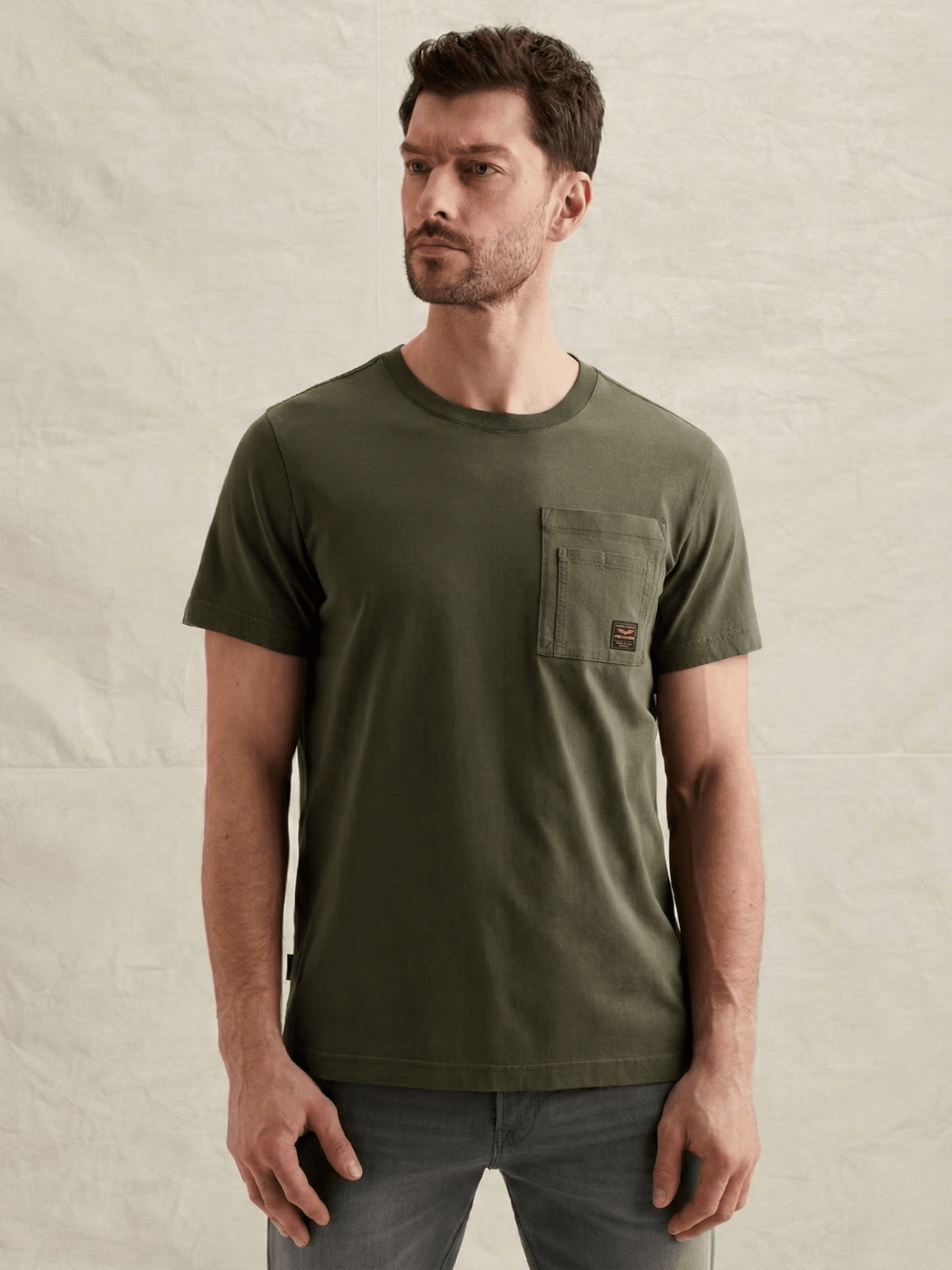PTSS2603565-6150 T-shirt met artwork groen - Castelijn mode