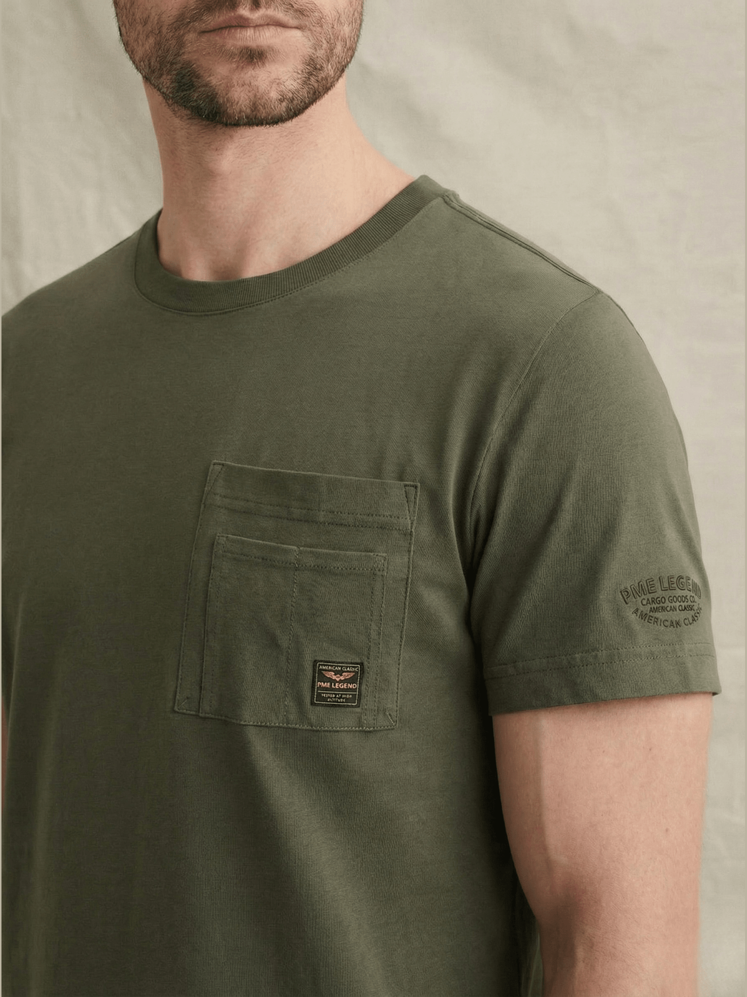 PTSS2603565-6150 T-shirt met artwork groen - Castelijn mode