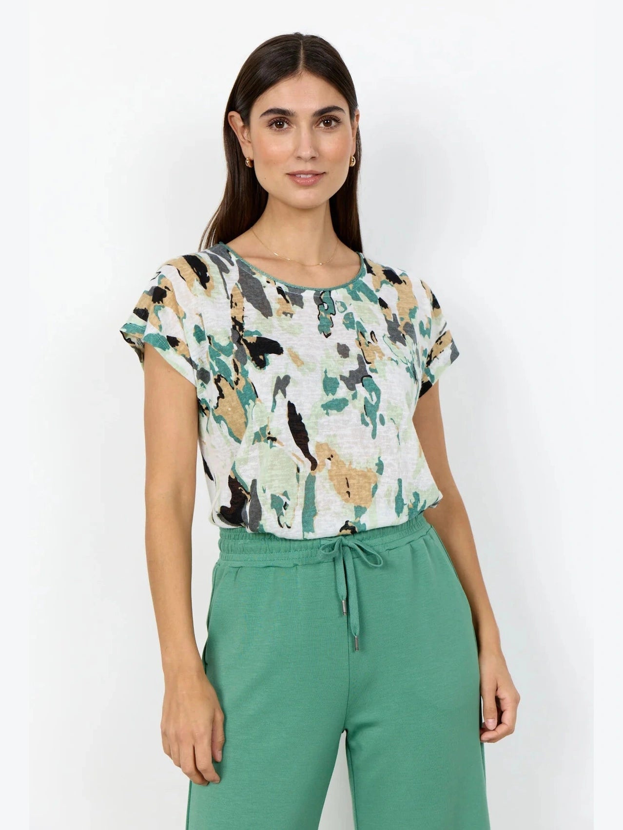 SC - Aretha 43 T-shirt groen met print - Castelijn mode