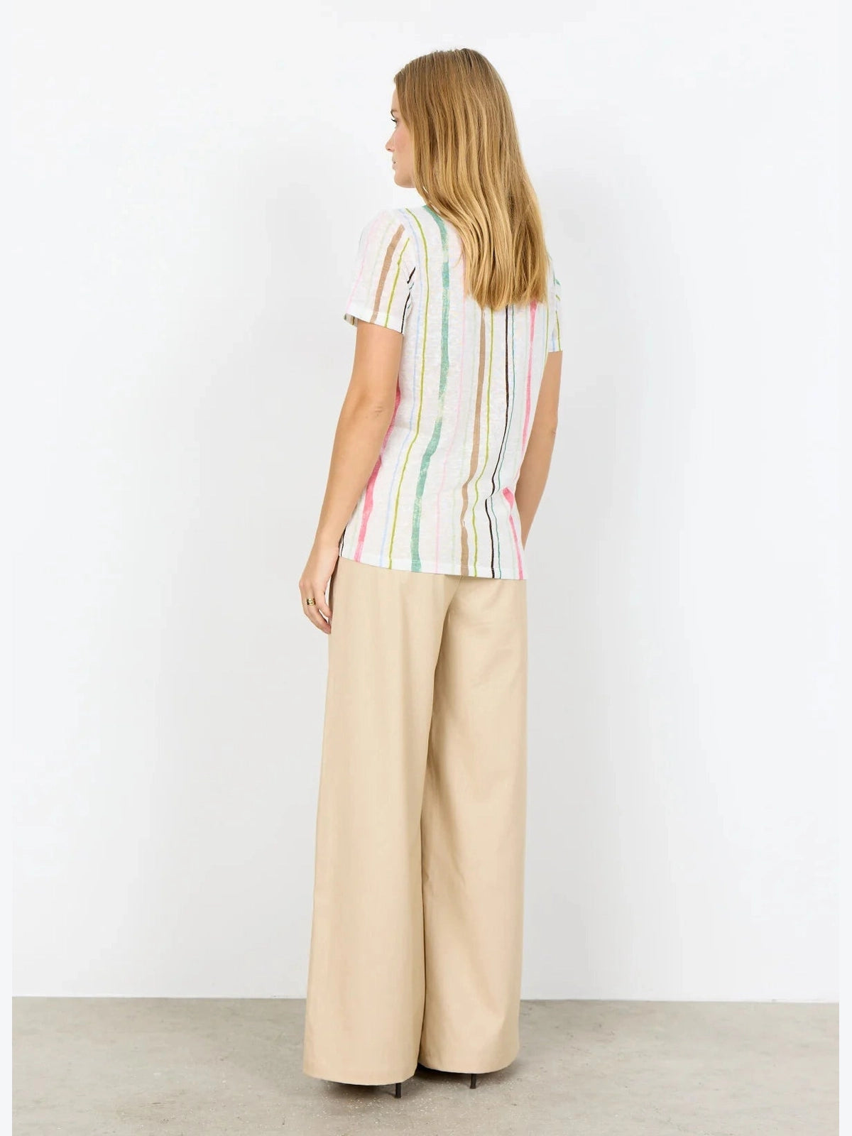 SC - Aretha 44 T-shirt Off - white met strepen - Castelijn mode