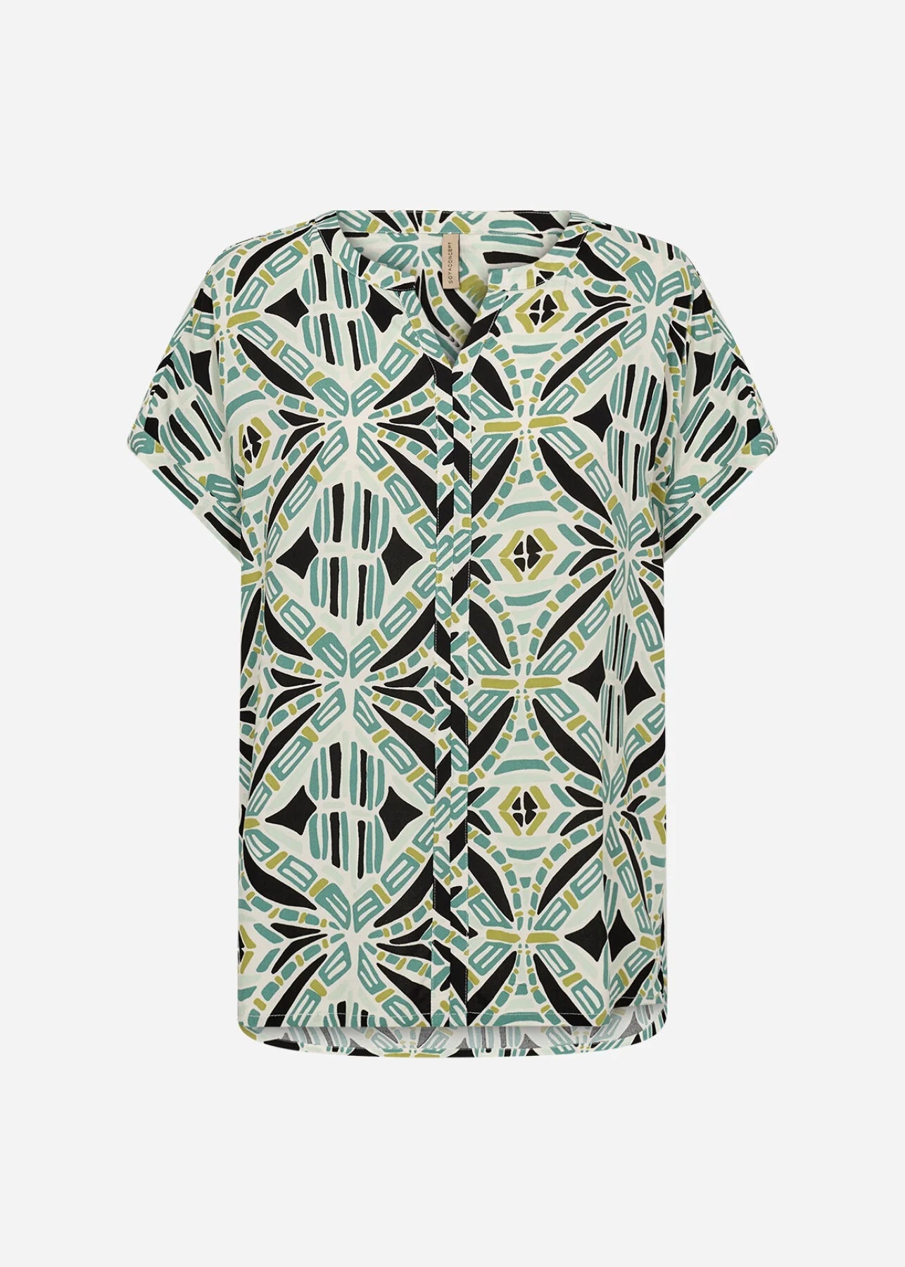 SC - CASSIEL 1 Blouse groen met print - Castelijn mode