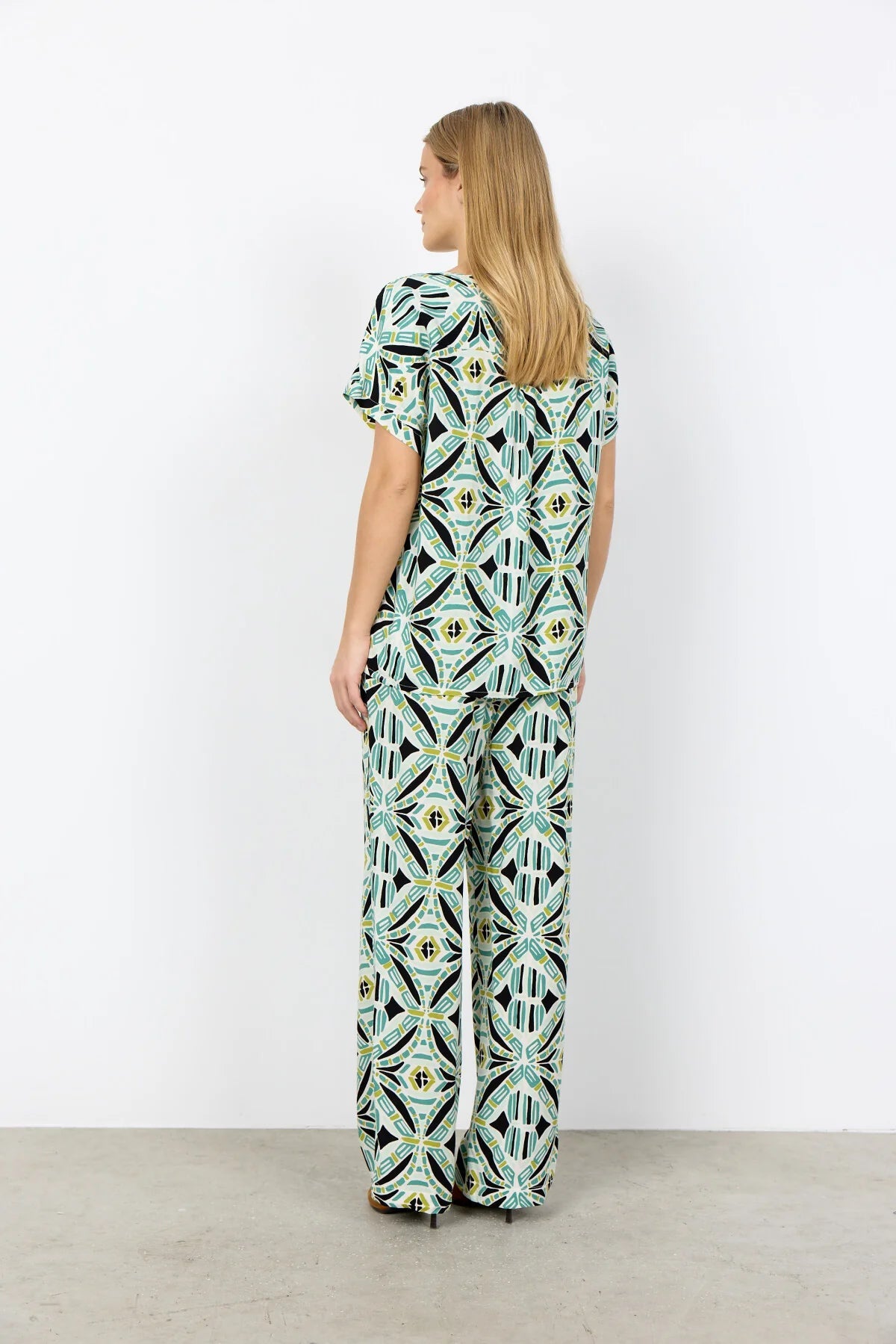 SC - CASSIEL 1 Blouse groen met print - Castelijn mode