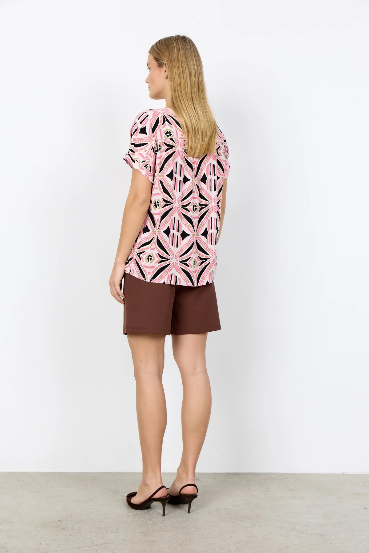 SC - CASSIEL 1 Blouse roze met print - Castelijn mode