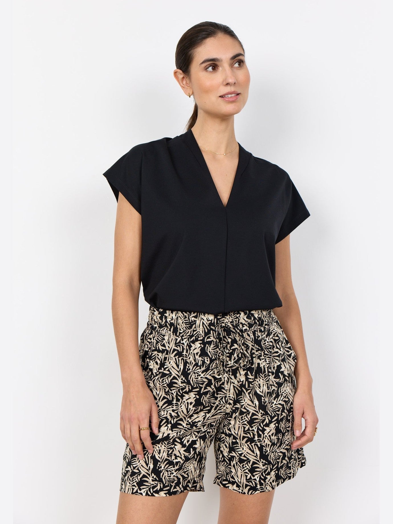 SC - FAYE 3 - C Shorts zwart/beige - Castelijn mode