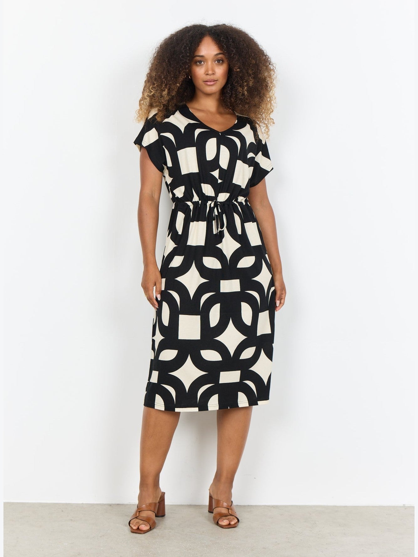 SC - FELICITY AOP 543 Jurk zwart/beige - Castelijn mode