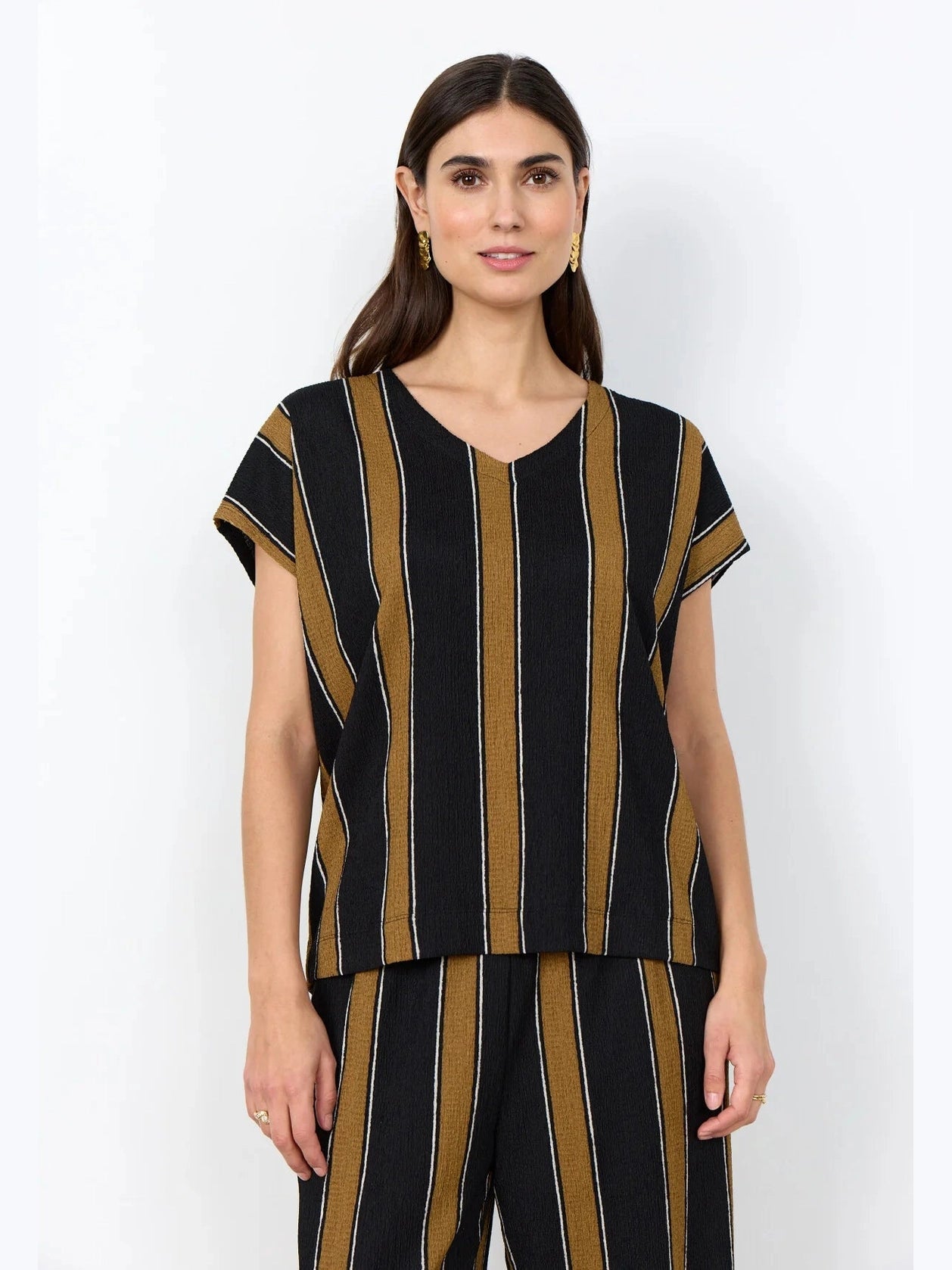 SC - FINJA 1 T-shirt zwart/bruin - Castelijn mode