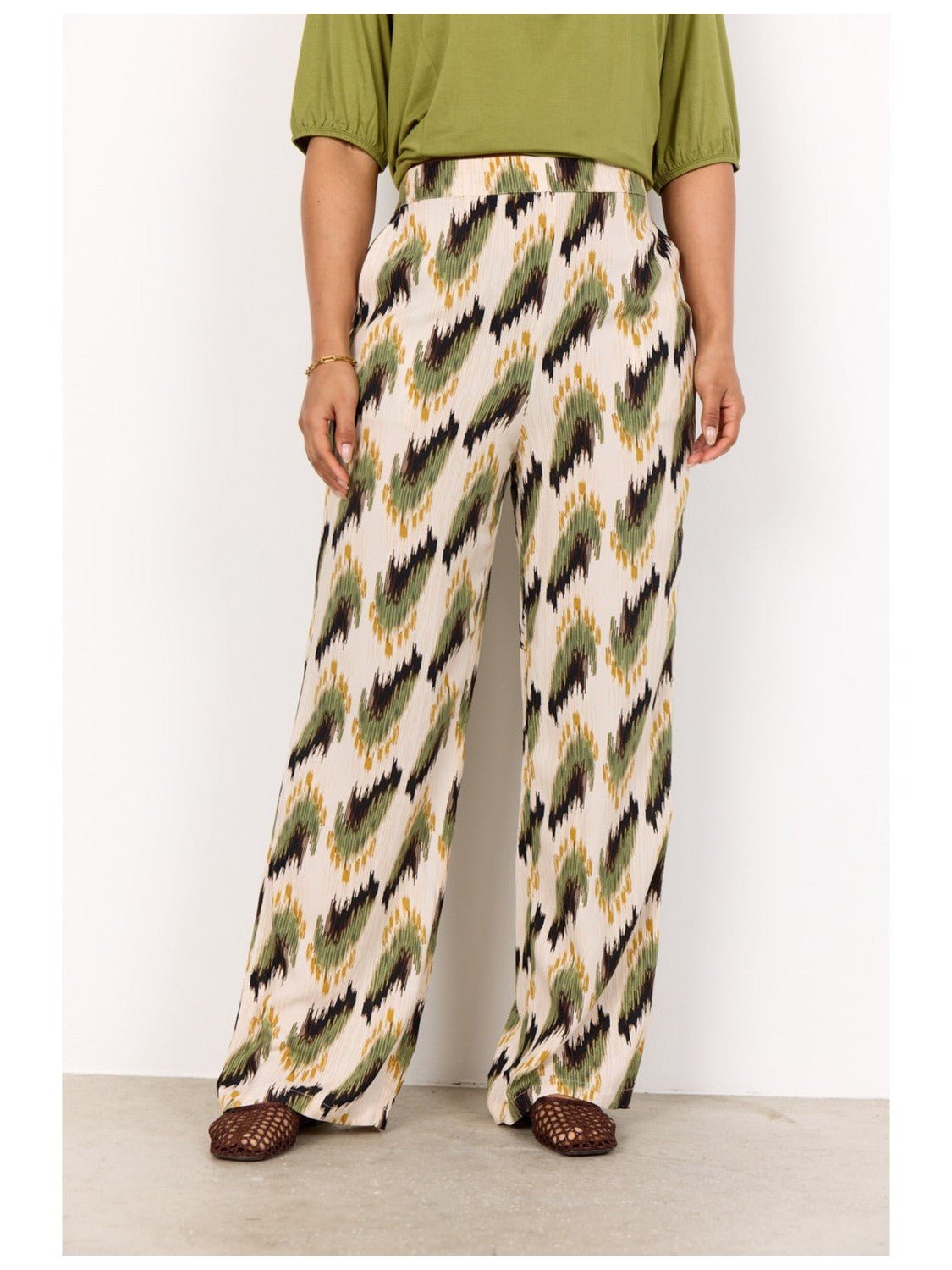 Soyaconcept SC - ROSILDA 3 - C Broek Calliste Green Combi - Castelijn mode