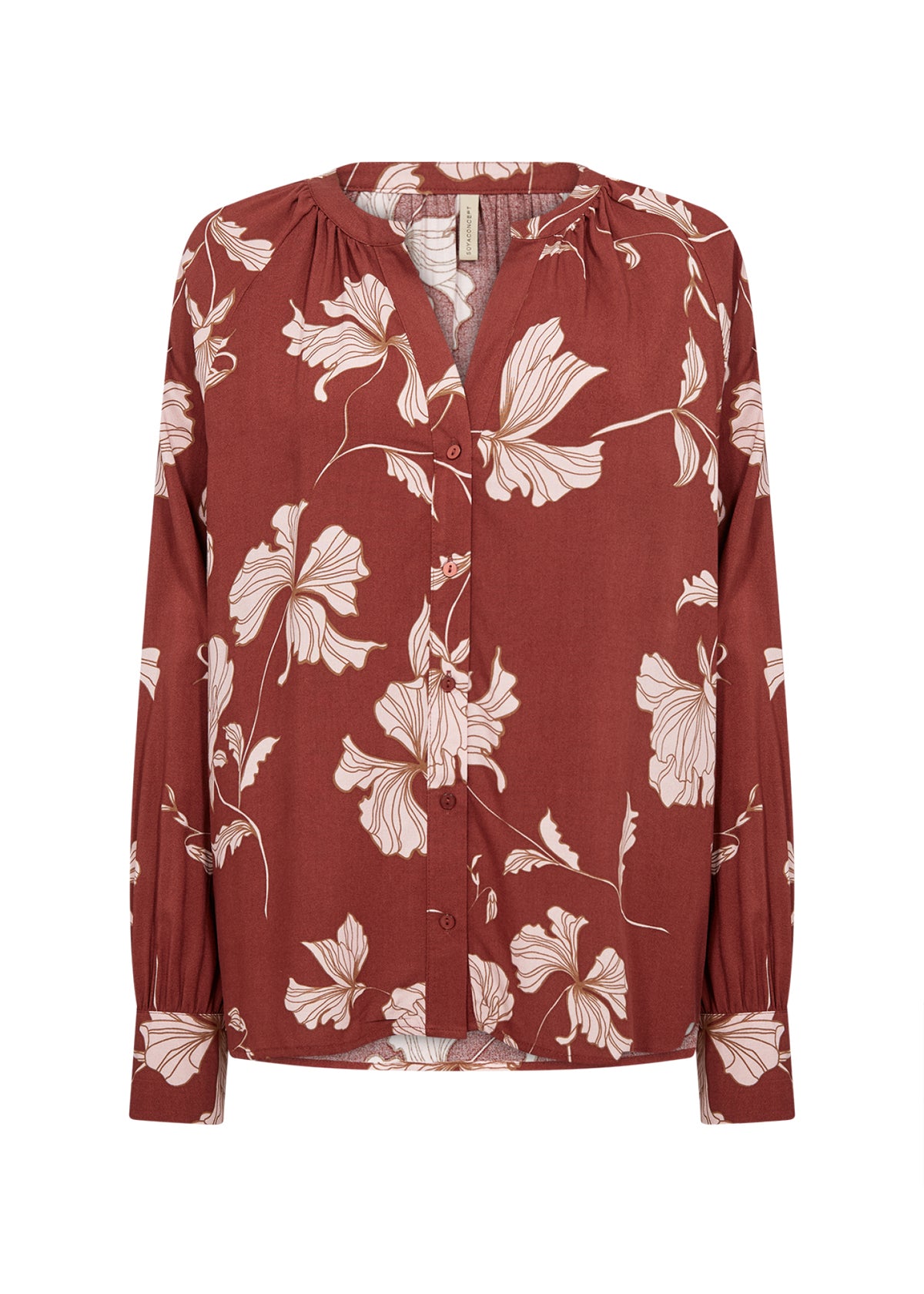 Hamida Blouse Bloemenprint Bordeaux
