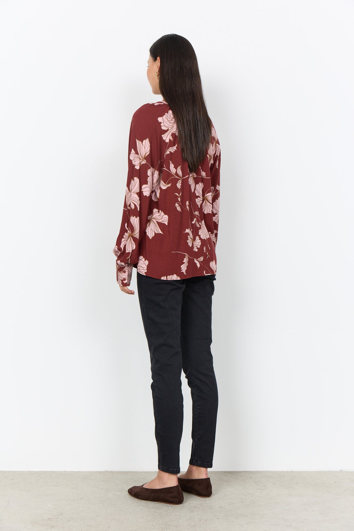 Hamida Blouse Bloemenprint Bordeaux