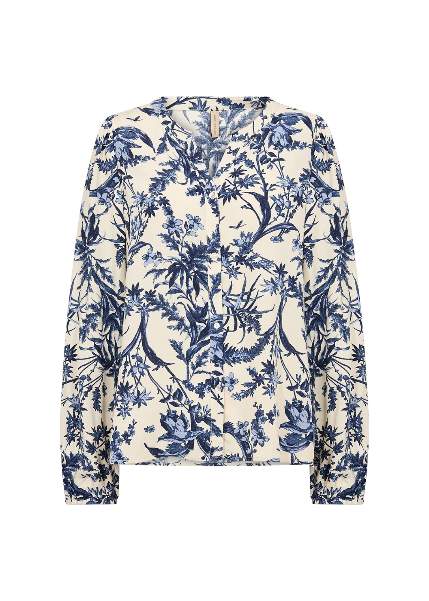 Halfa Blouse Volant Créme Blauw