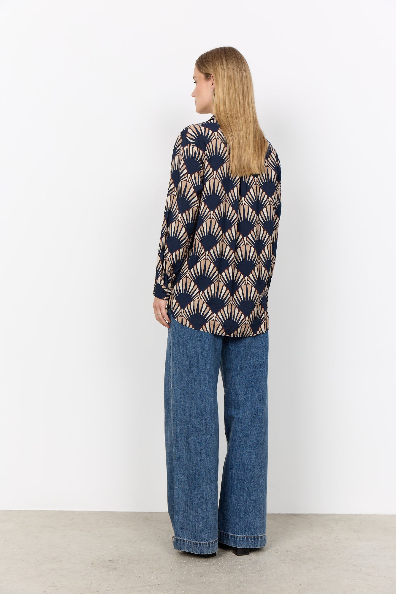 Halin Blouse Doorknoop Donkerblauw