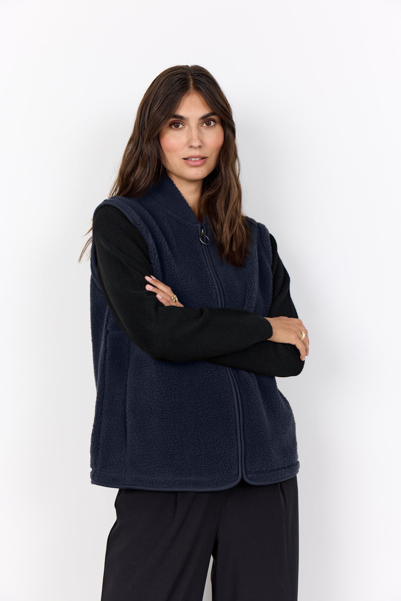 Onyx Teddy Gilet Donkerblauw