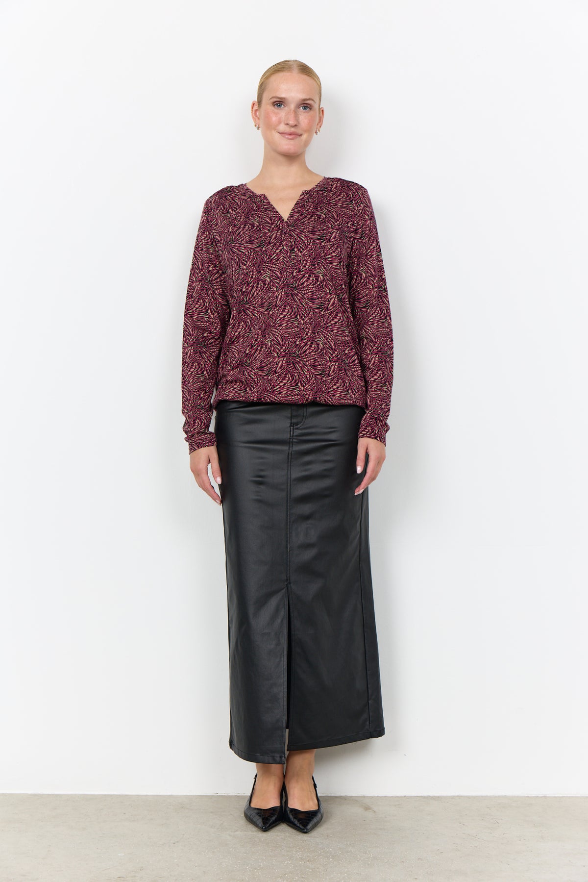 Felicity Blouse Grafische Print Bordeaux