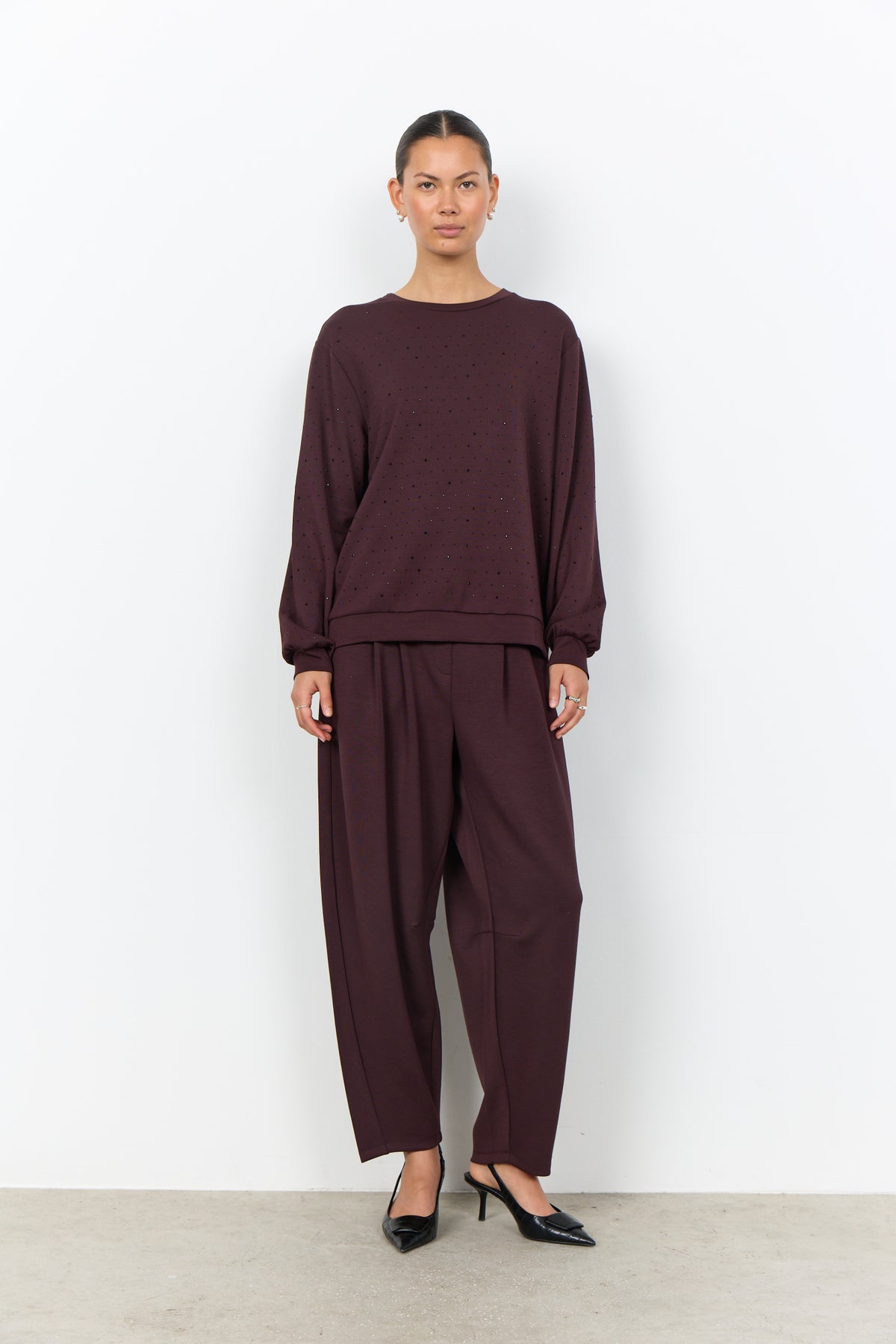 Banu Sweater Steentjes Donkerbruin