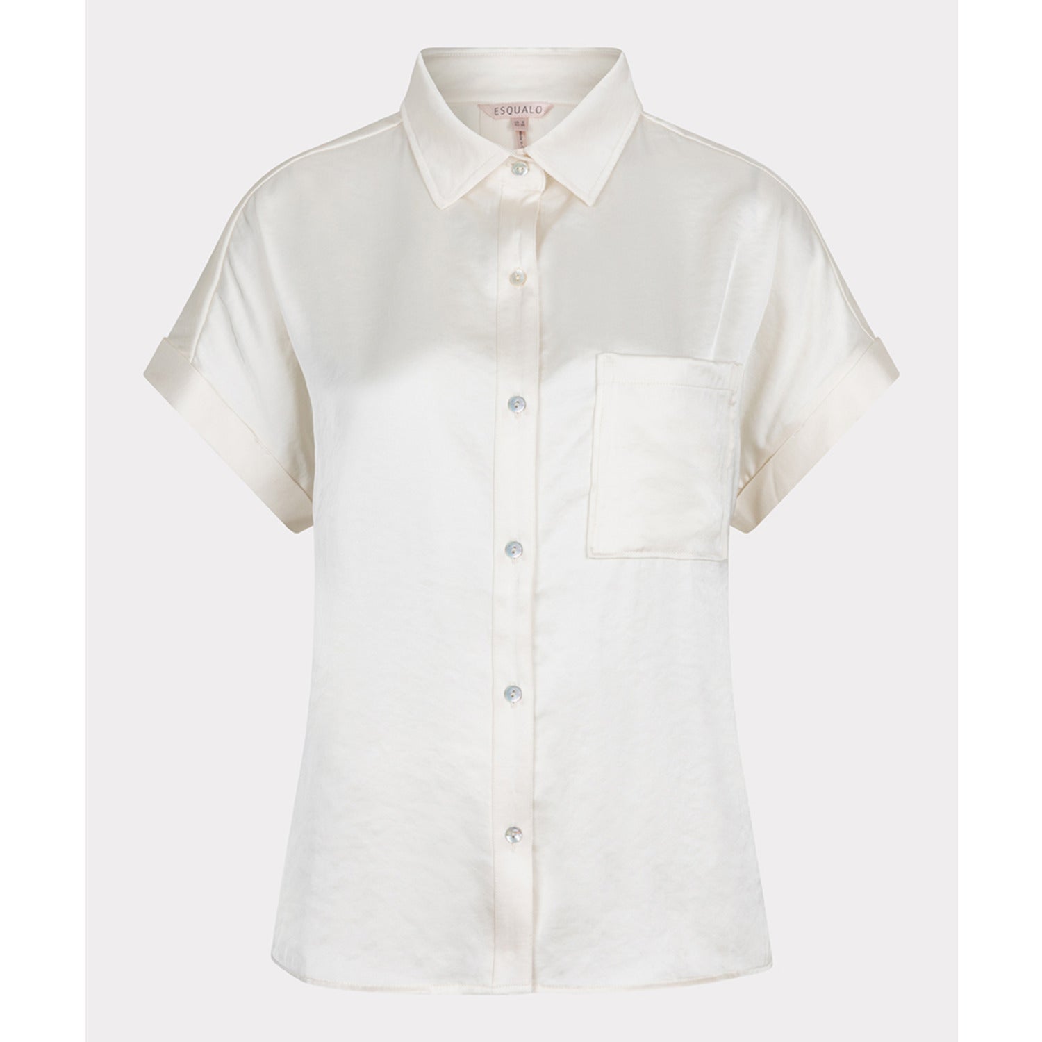 SP25.10029 Blouse s/slve pocket satin look - Castelijn mode