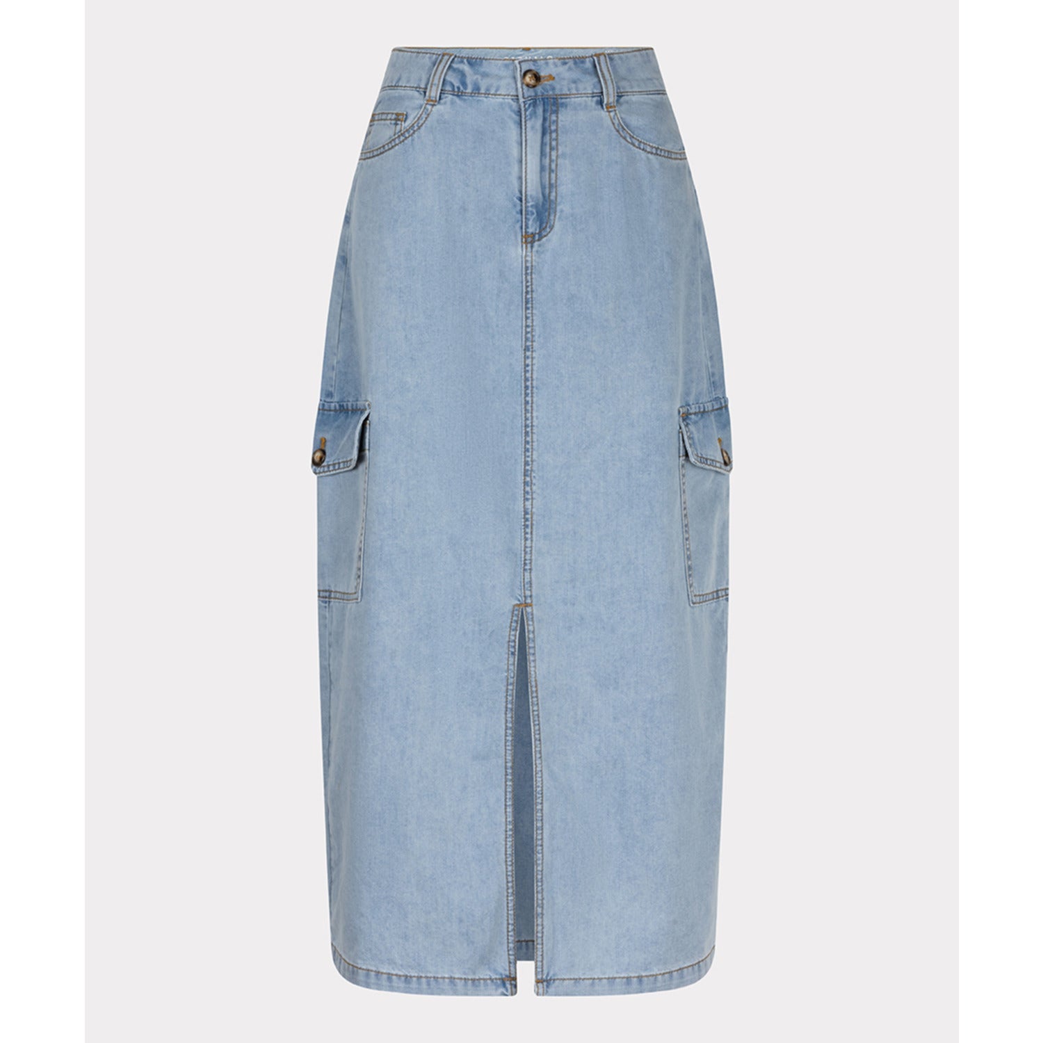 SP25.12013 600 Blue Skirt cargo midi jeans - Castelijn mode