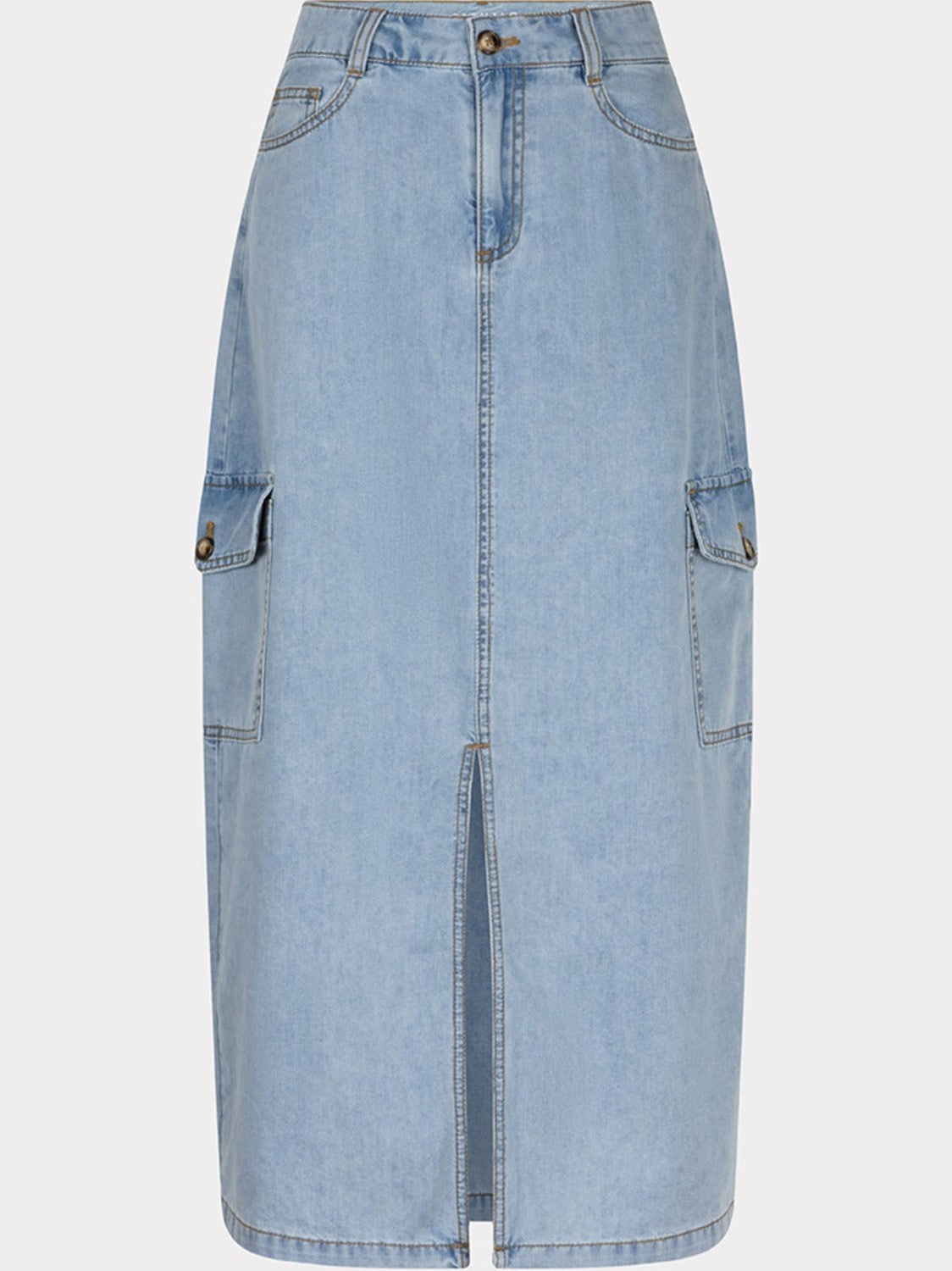 SP25.12013 600 Blue Skirt cargo midi jeans - Castelijn mode