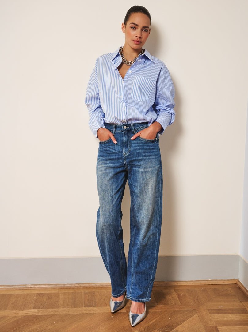 SP26.12017 Jeans met barrel fit - Castelijn mode