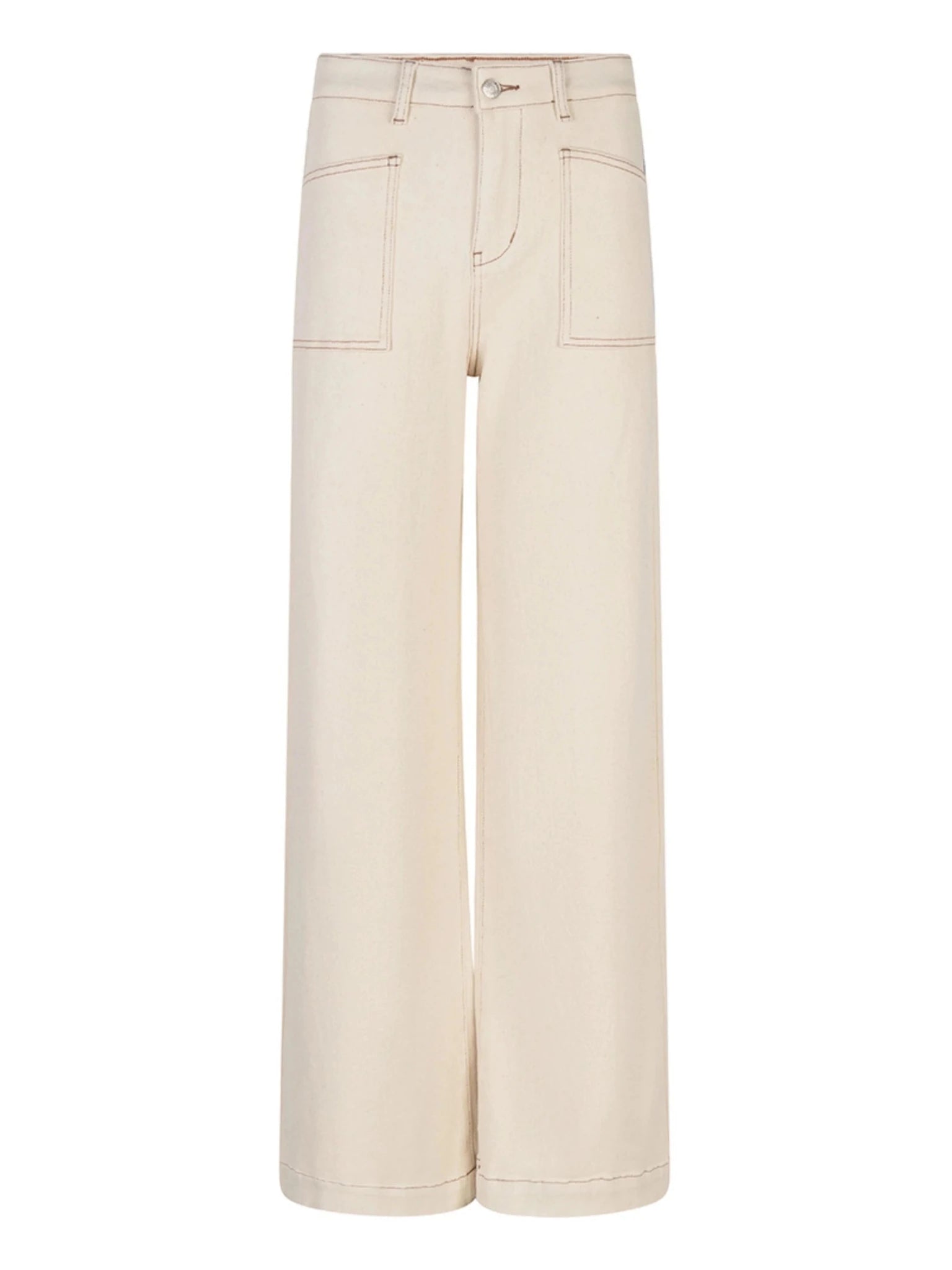 SP26.12020 Broek beige Wide - fit - Castelijn mode
