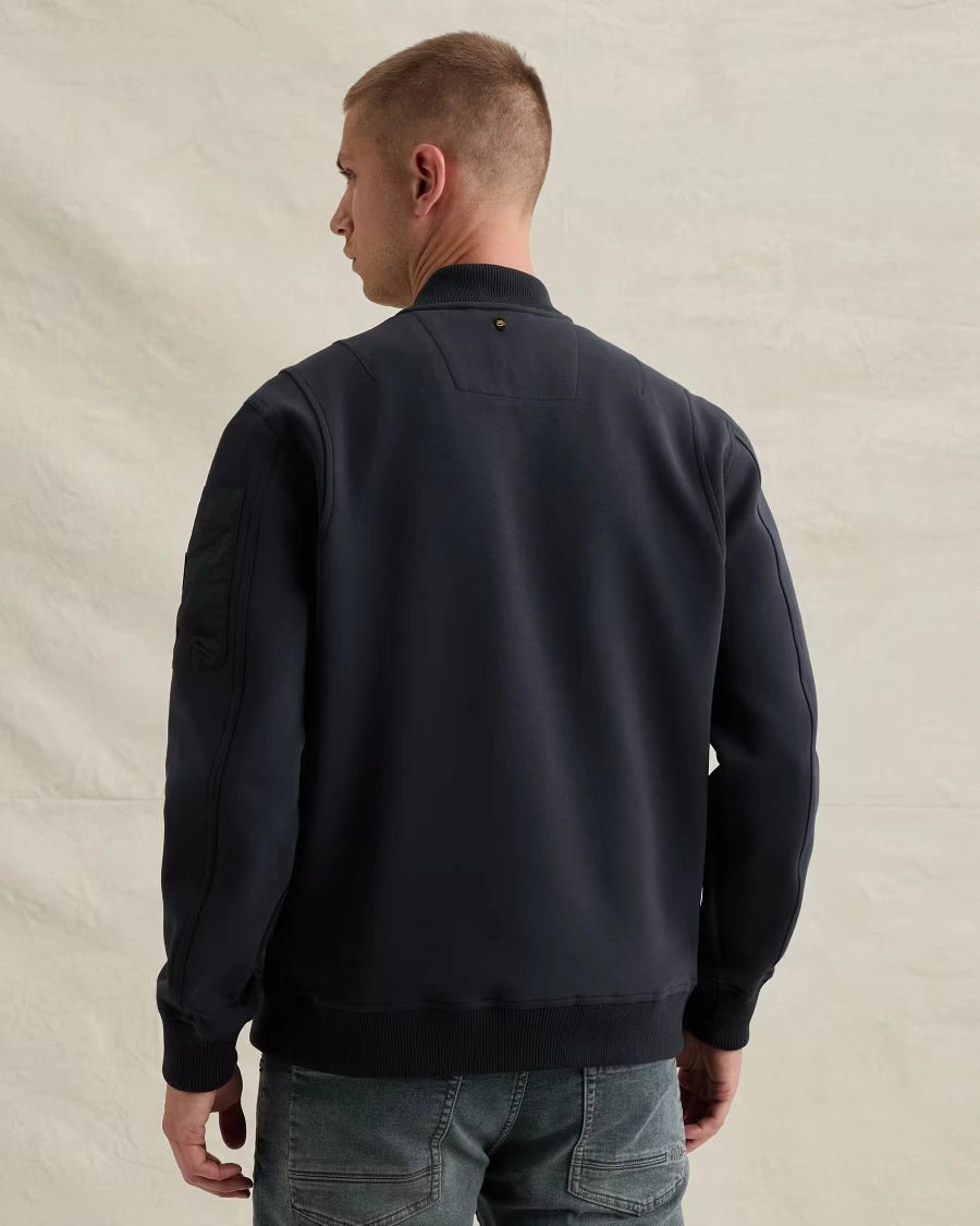 Sweat Jacket Rits Flight Pocket Donkerblauw - Castelijn mode
