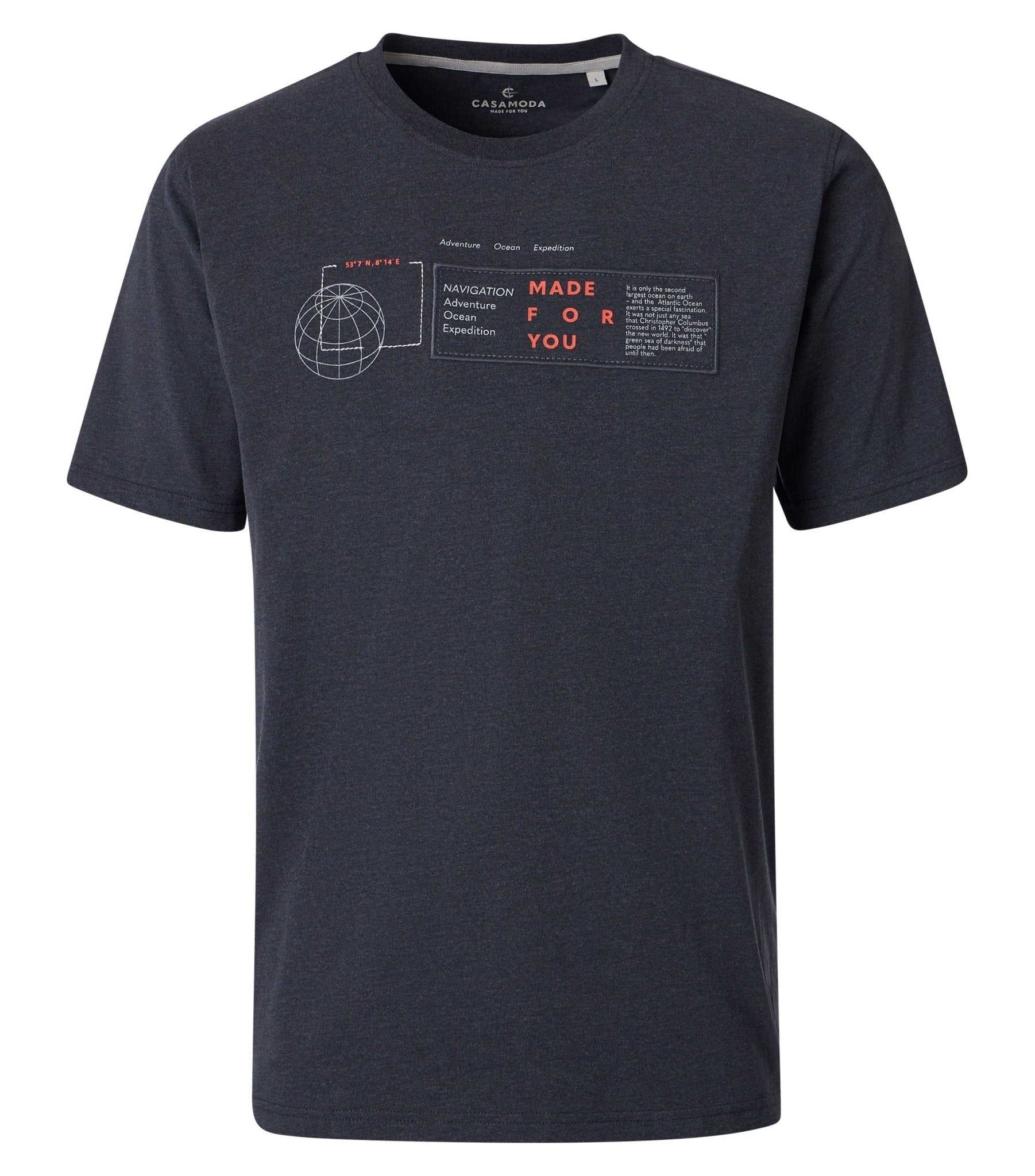 T-shirt Korte Mouw Donkerblauw - Castelijn mode