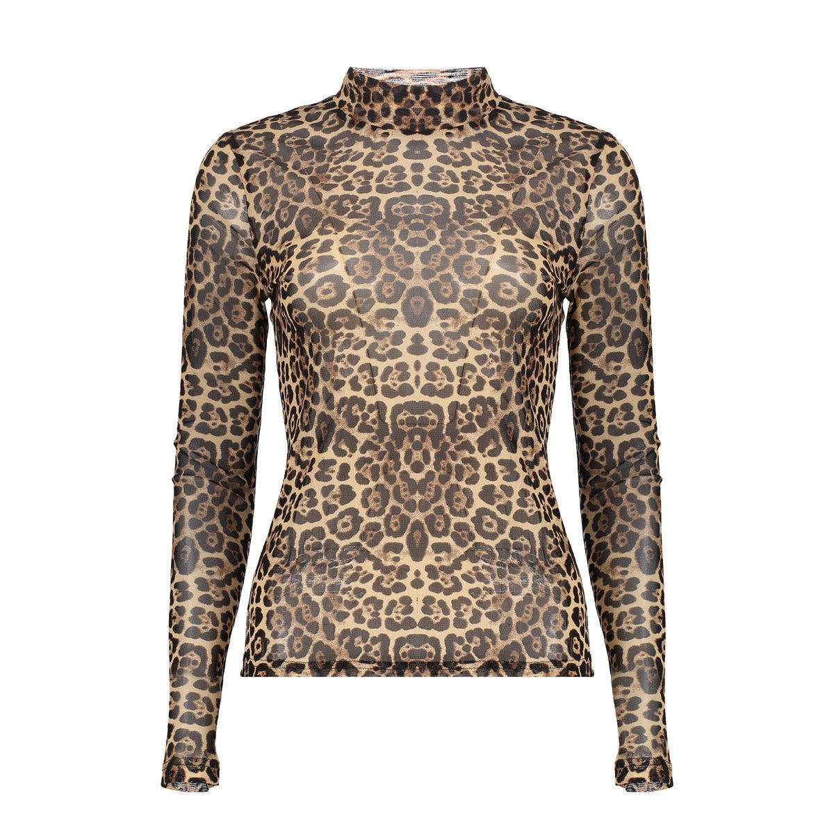 Top Mesh Luipaard Sand/Black - Castelijn mode