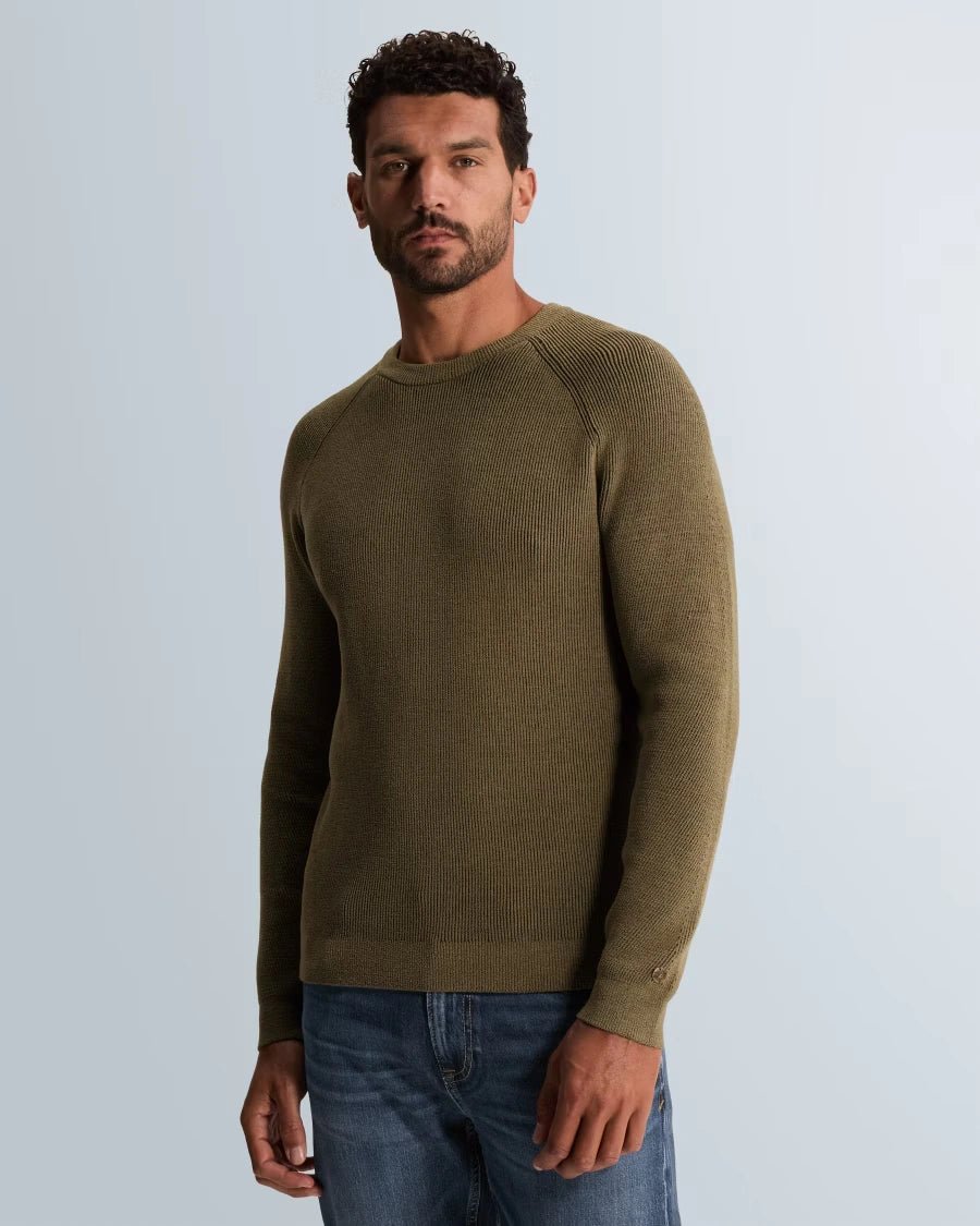 Trui Raglan Ribstructuur Taupe - Castelijn mode