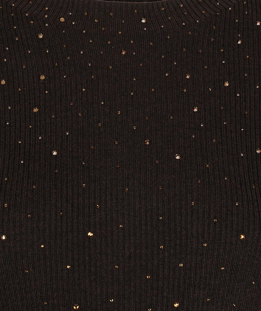 Trui Studs Korte Mouw Bruin - Castelijn mode