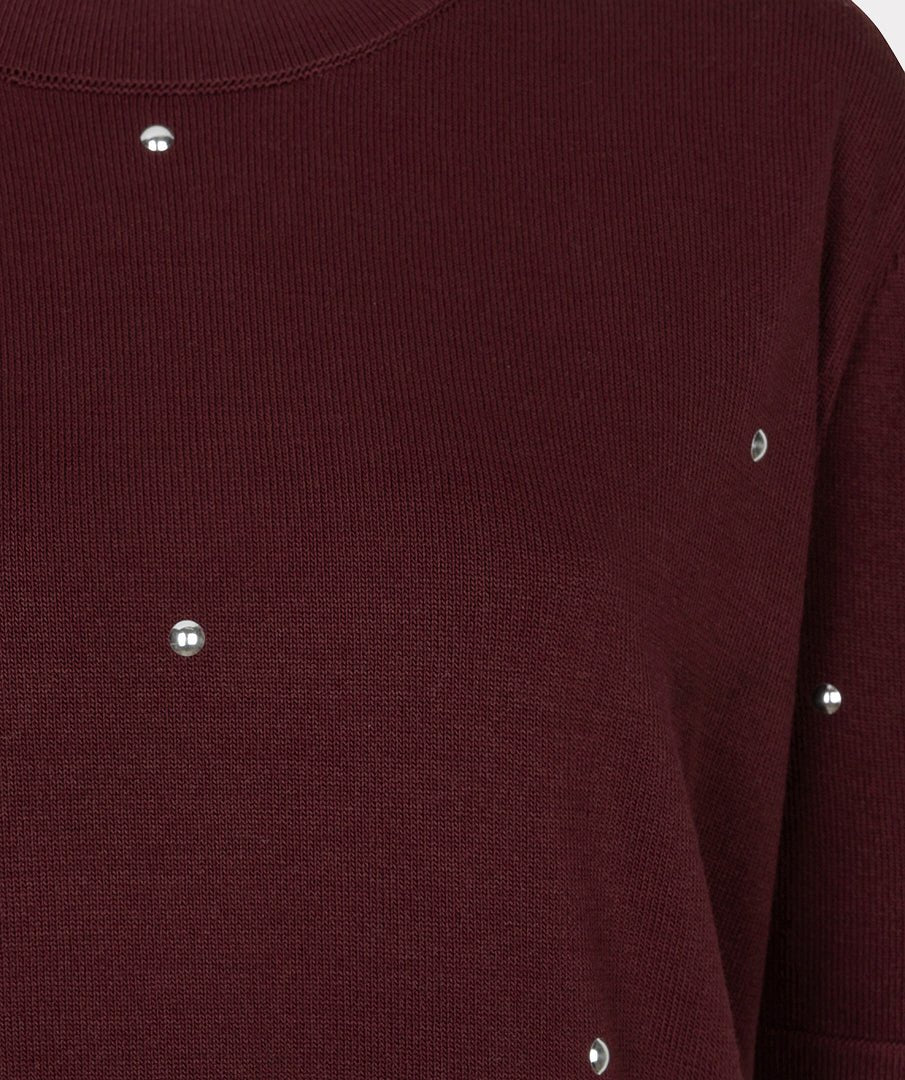 Trui Zilveren Studs Bordeaux - Castelijn mode