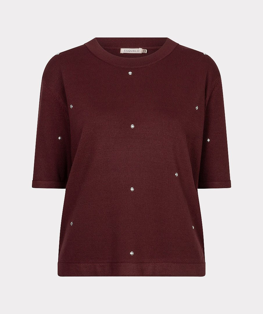 Trui Zilveren Studs Bordeaux - Castelijn mode